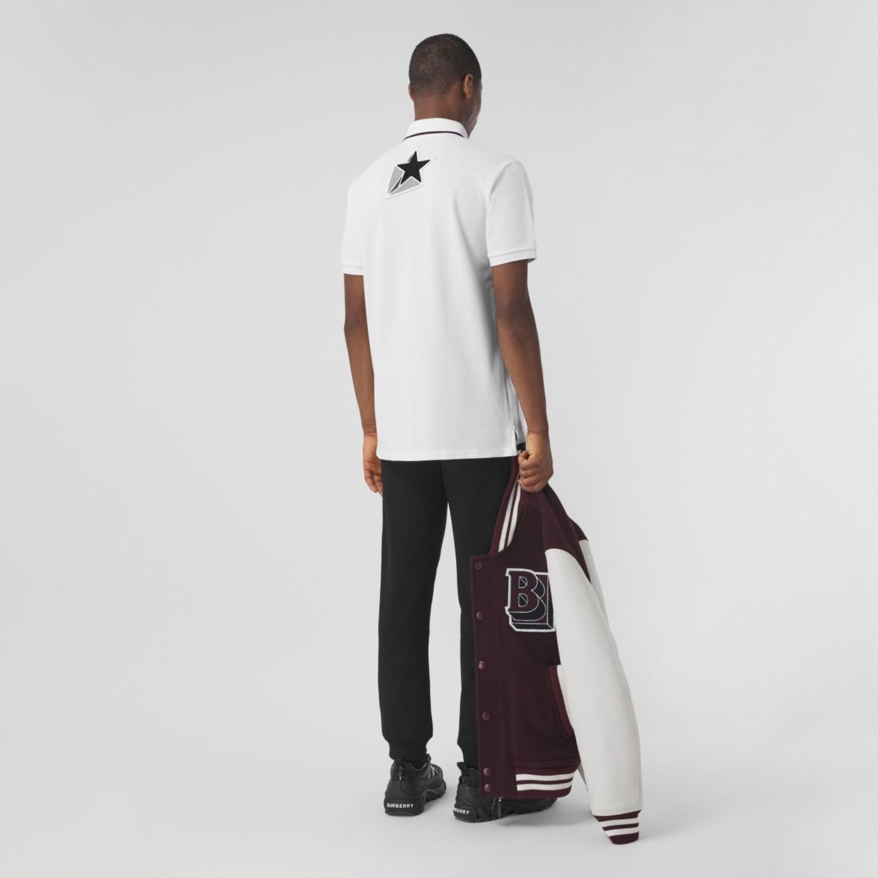 Letter Graphic Cotton Piqué Oversized Polo Shirt - 2