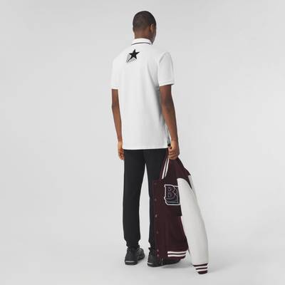 Burberry Letter Graphic Cotton Piqué Oversized Polo Shirt outlook