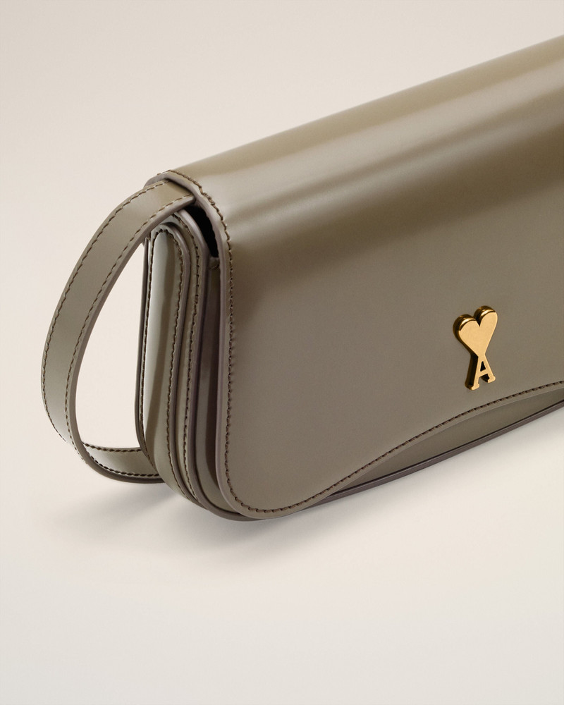 GREY GLAZED LEATHER SMALL CROSSBODY PARIS PARIS BAG 5