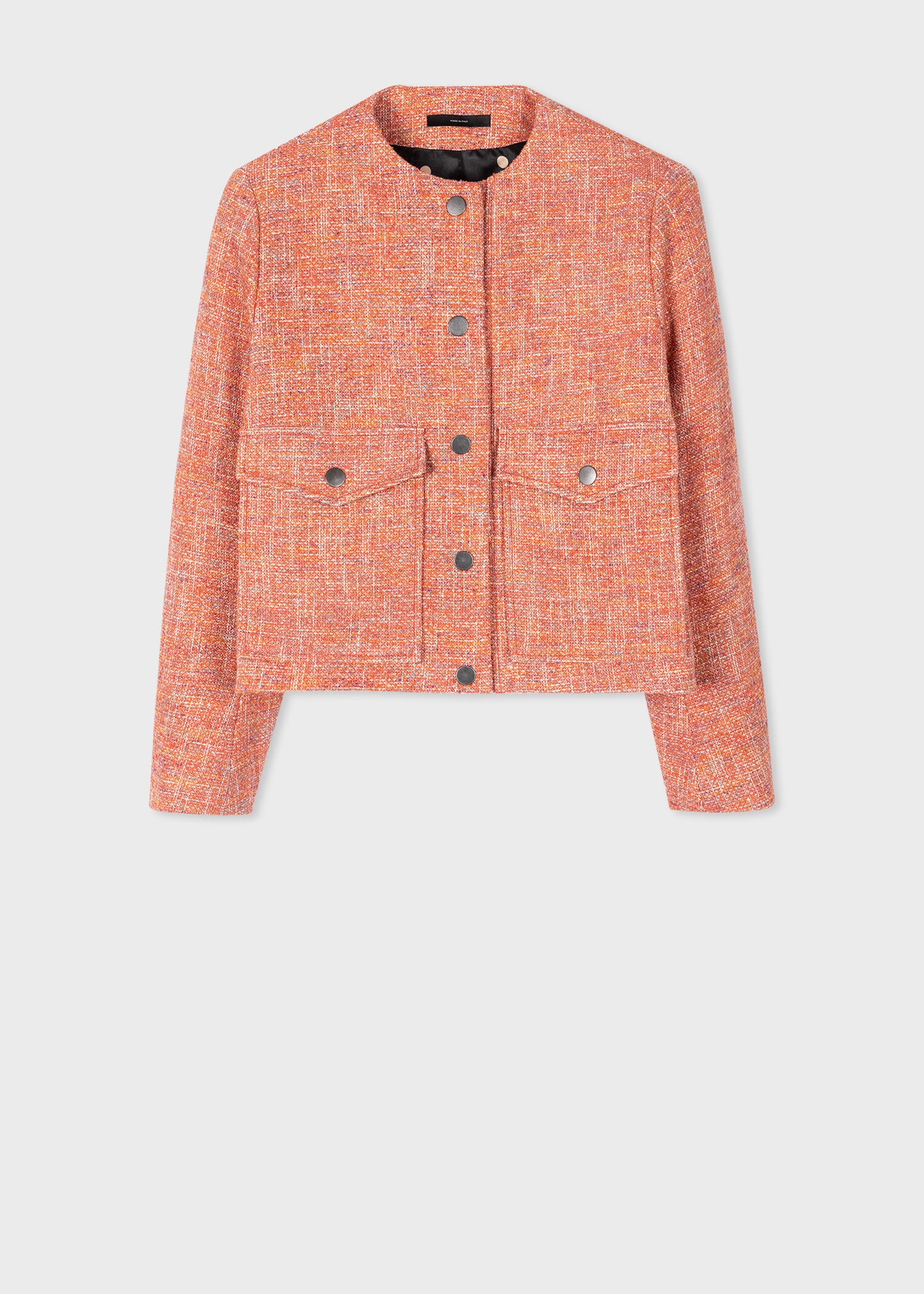 Orange Tweed Cocoon Jacket - 1