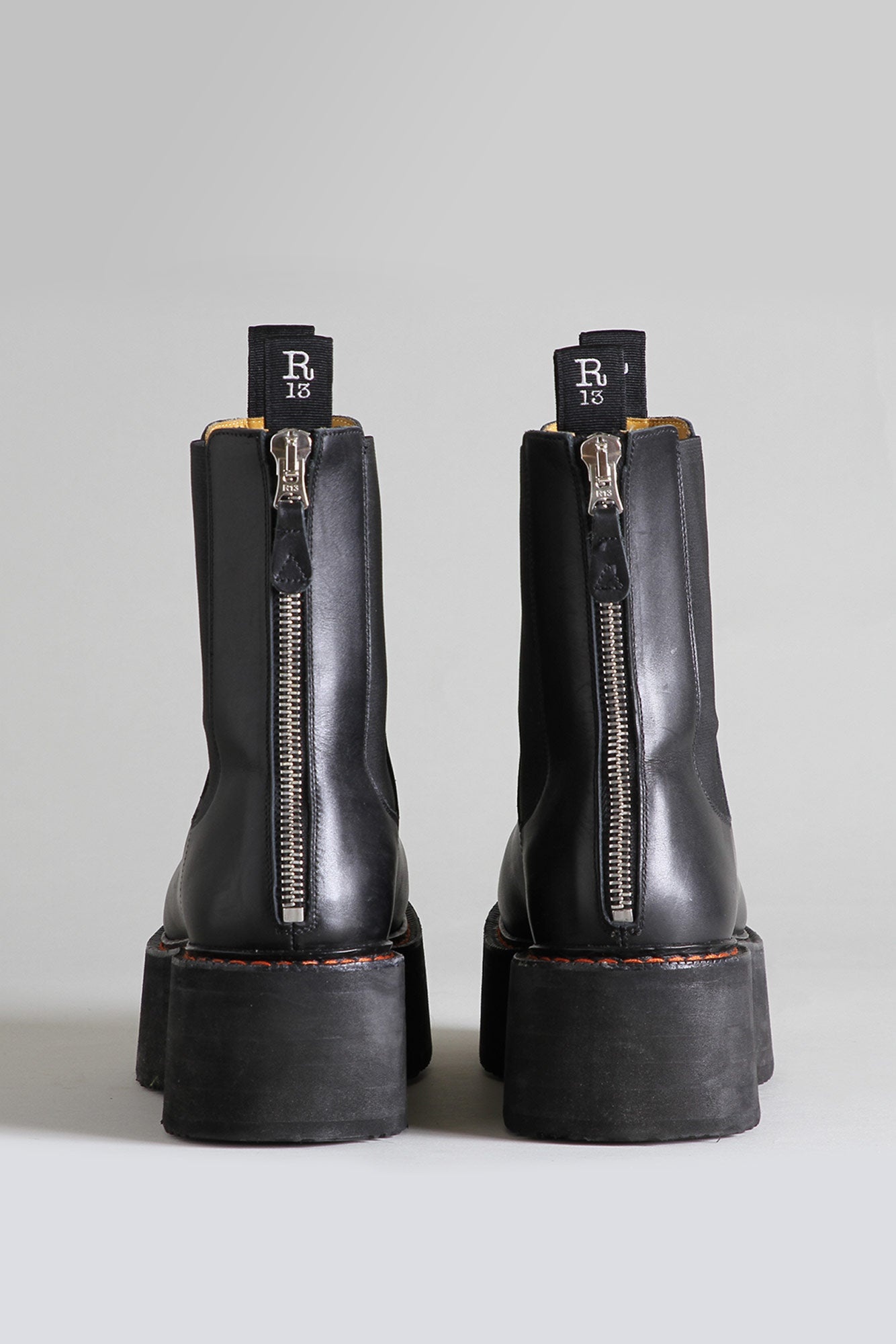 DOUBLE STACK CHELSEA BOOT - BLACK | R13 - 3