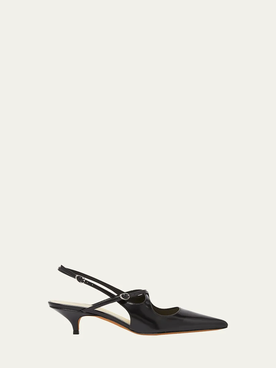 Slash Leather Crisscross Slingback Pumps - 1