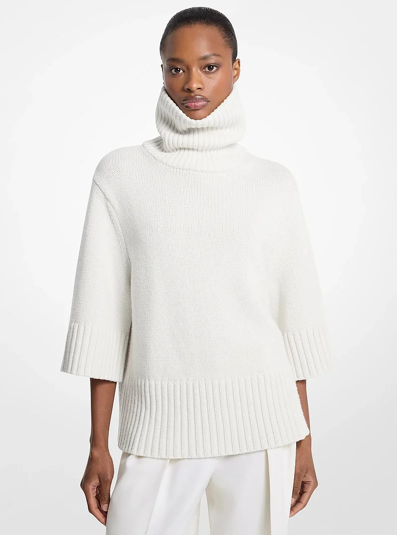 Cashmere Funnel-Neck Sweater - 1