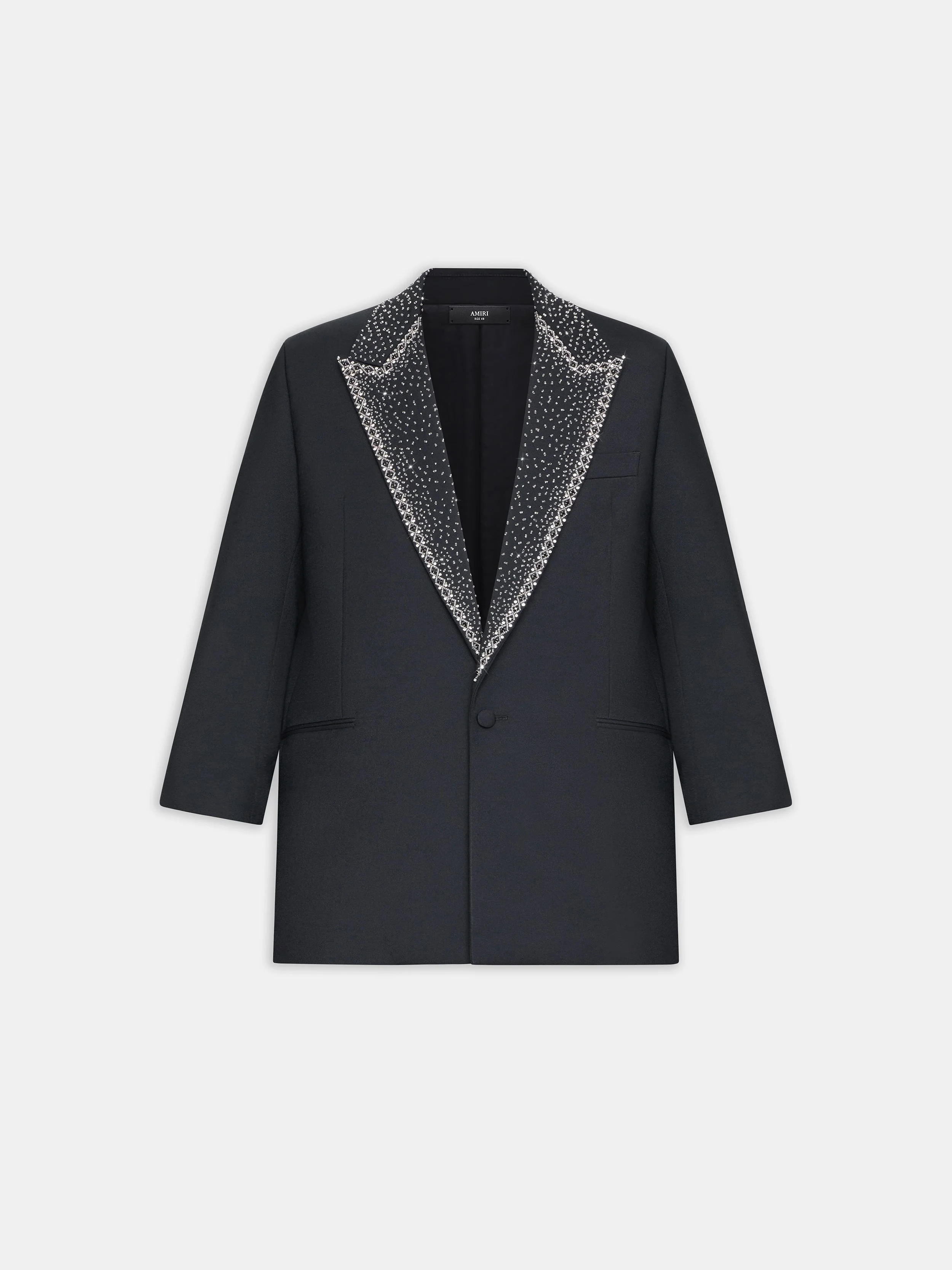 EMBELLISHED LAPEL SINGLE-BREASTED BLAZER - 1