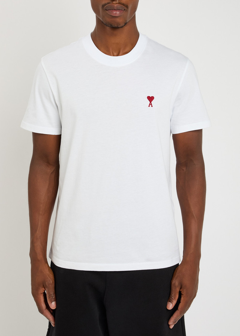 AMI Paris Ami Paris Logo-embroidered Cotton T-shirt outlook