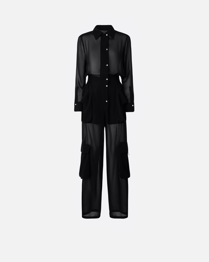 GEORGETTE JUMPSUIT WITH CARGO POCKETS 1