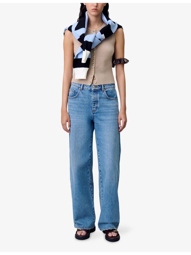 Claudie Pierlot Wide-Leg Faded-Wash Denim Jeans outlook