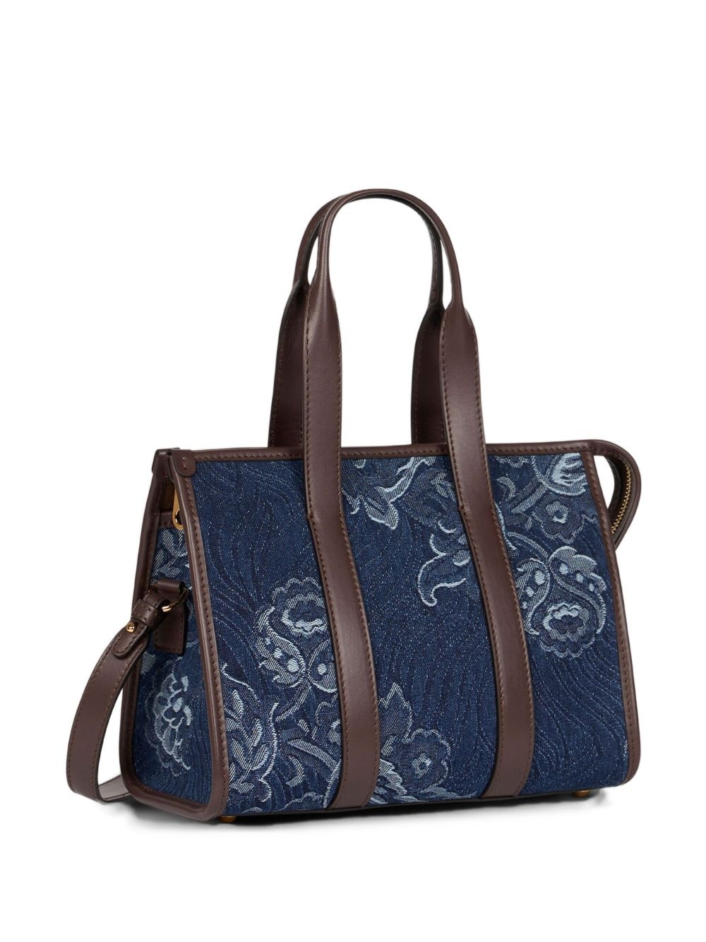 floral-jacquard denim tote bag - 4