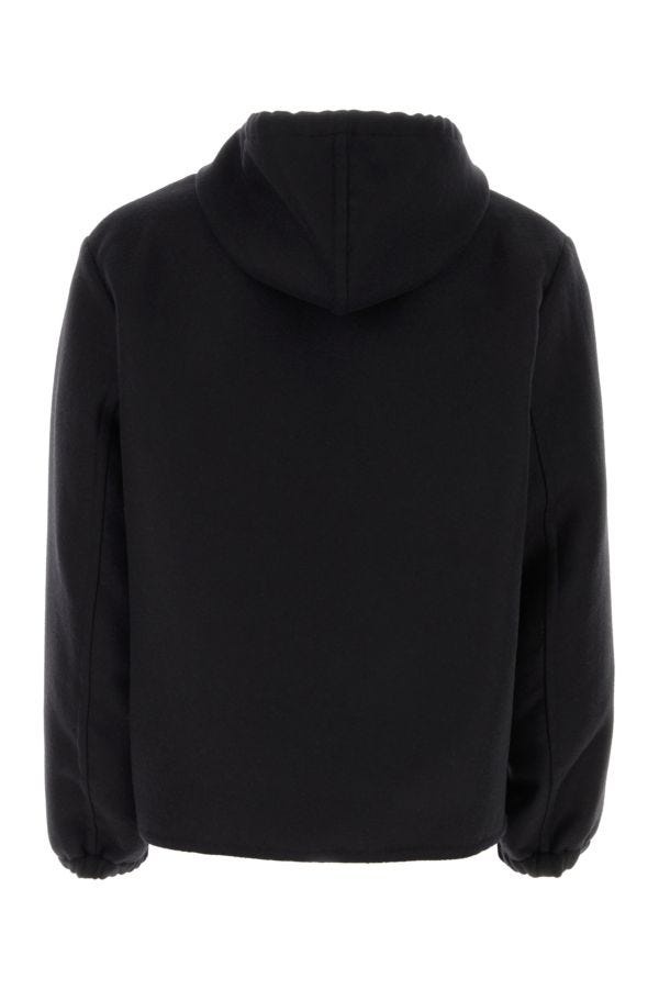 【関税&送料込】Givenchy Black Wool Blend Sweatshirt Givenchy Black Double Zip Collar Wool Blend Sweater