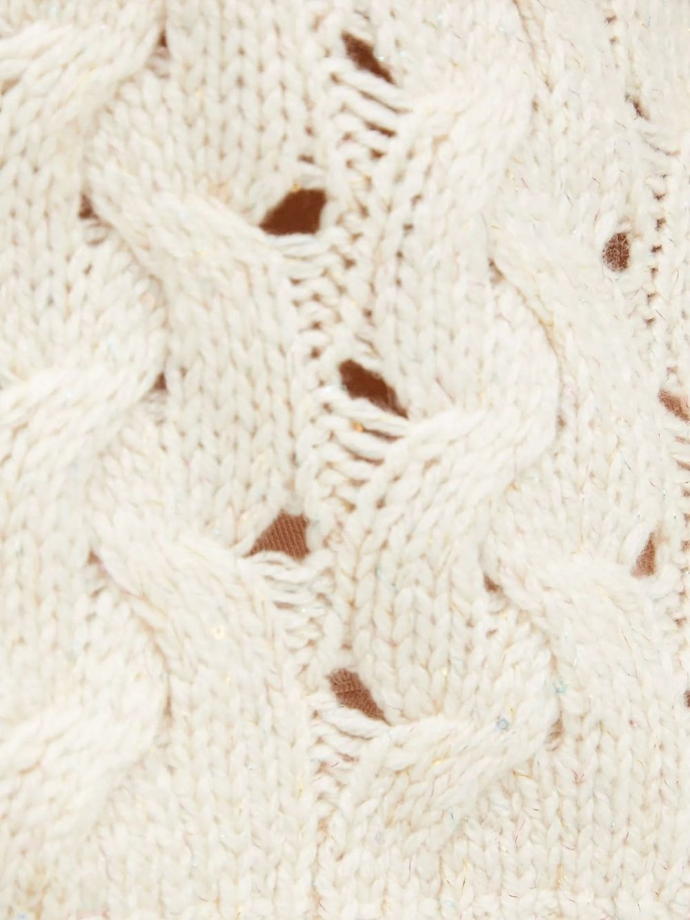 cable-knit eyelet sweater - 4