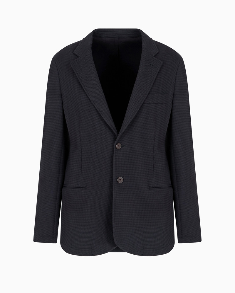 TRAVEL ESSENTIALS SINGLE-BREASTED BLAZER IN WAFFLE JERSEY 1