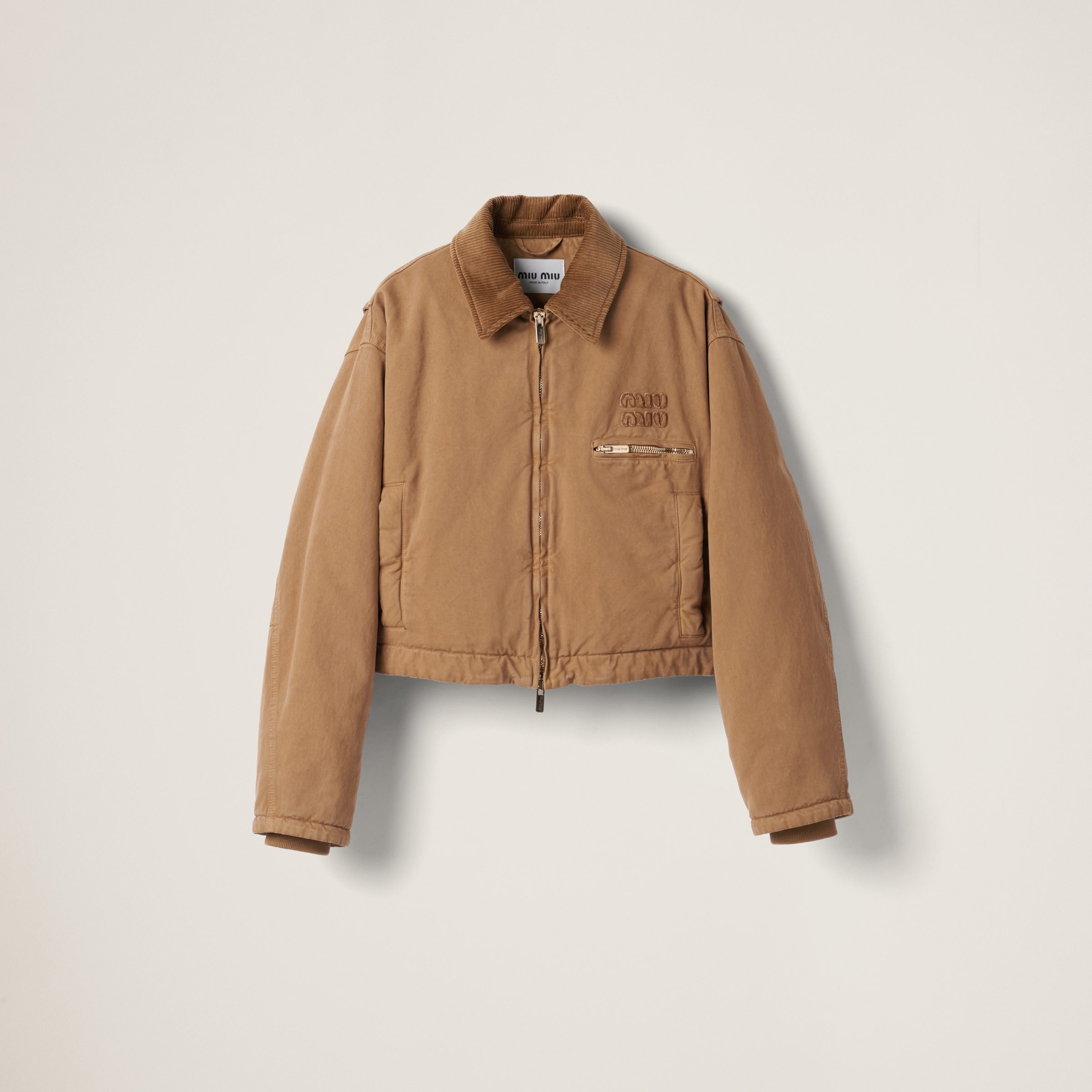 Garment-dyed gabardine blouson jacket