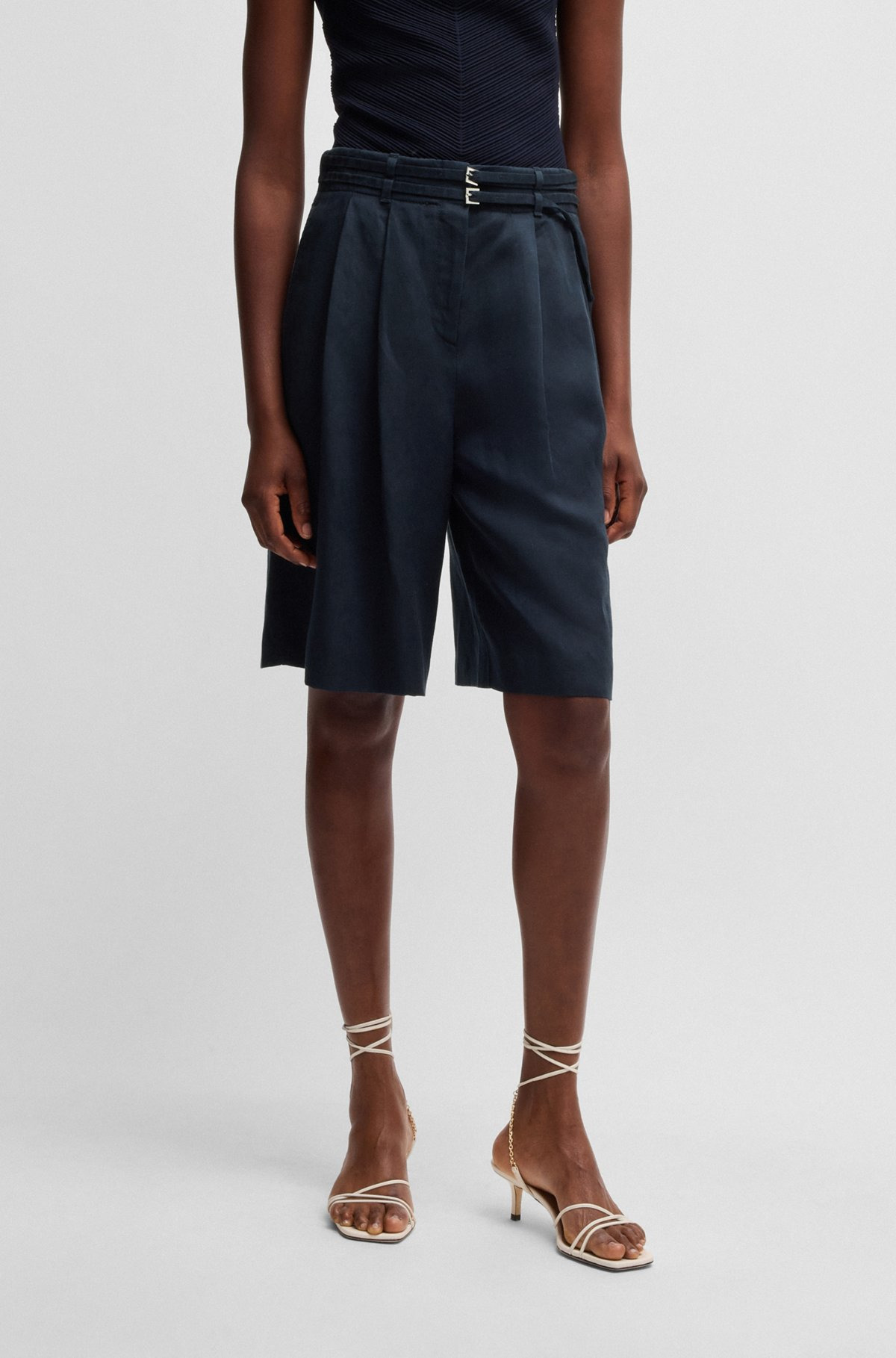 RELAXED-FIT BELTED CULOTTES WITH WIDE LEG - 2