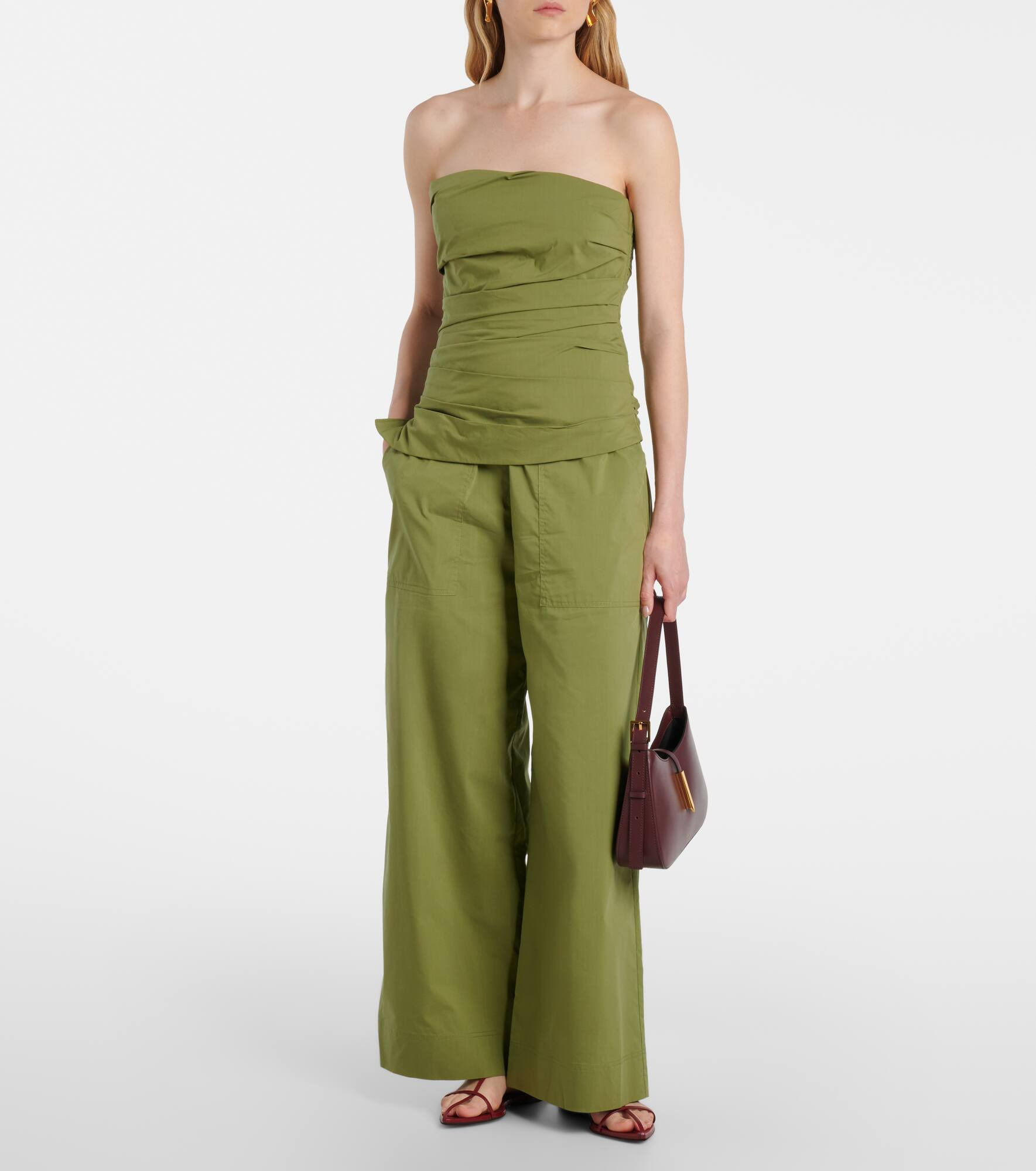 Arden cotton-blend wide-leg pants - 2