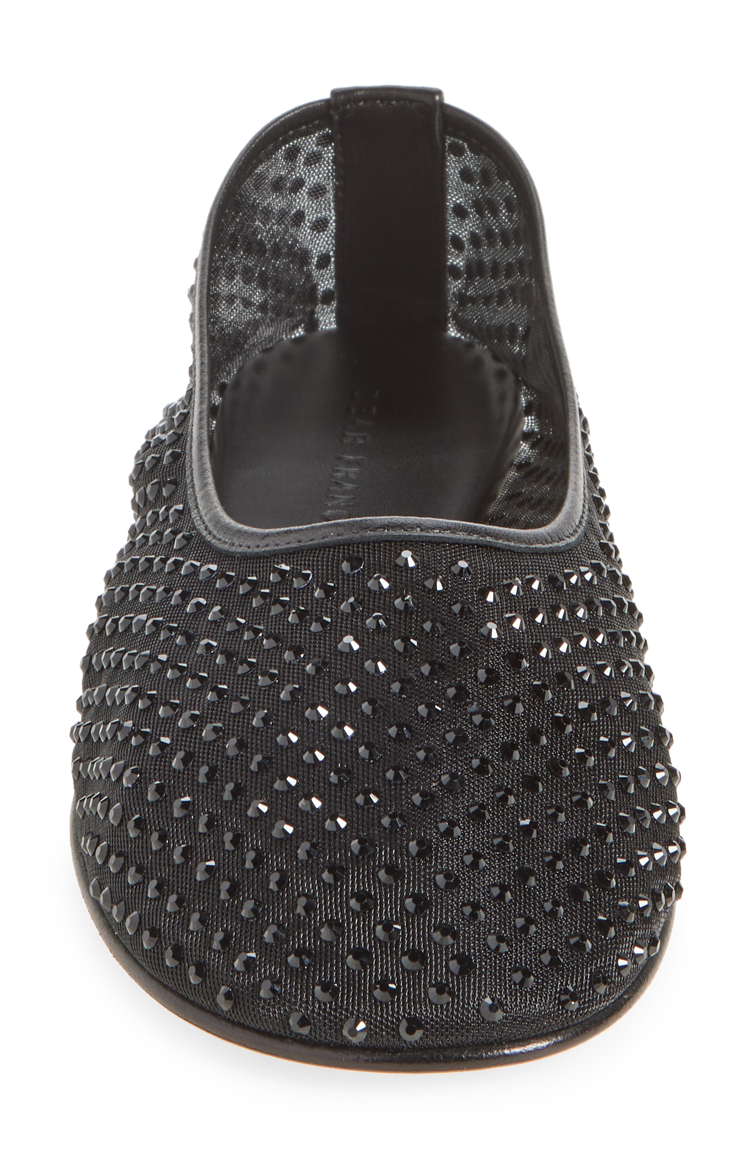 Dear Frances Ball Crystal Embellished Mesh Flat in Black at Nordstrom - 5