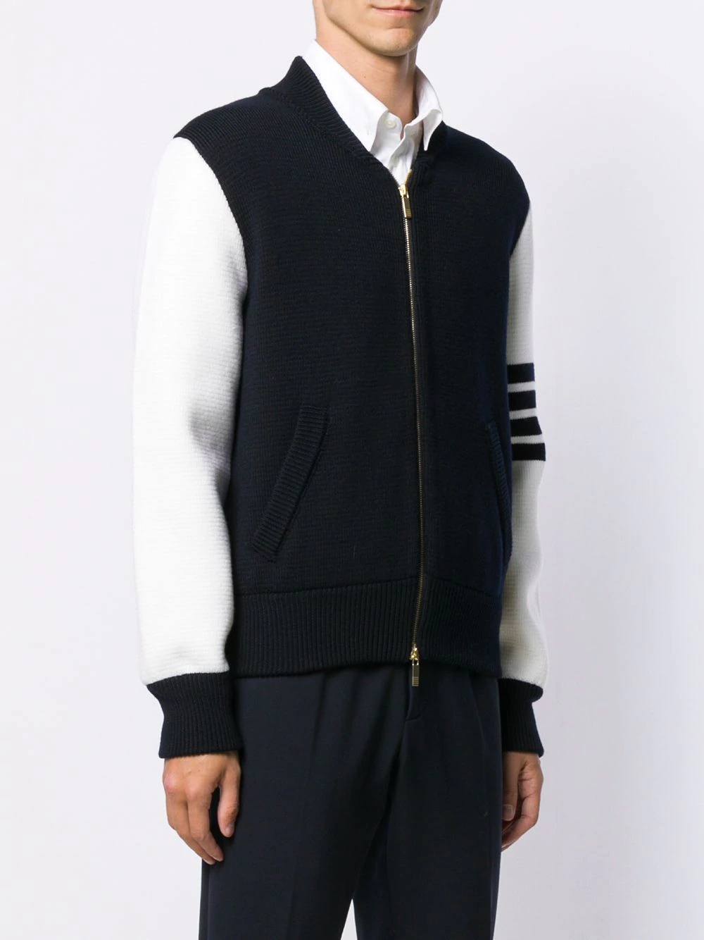 4-bar varsity zip-up jacket - 3