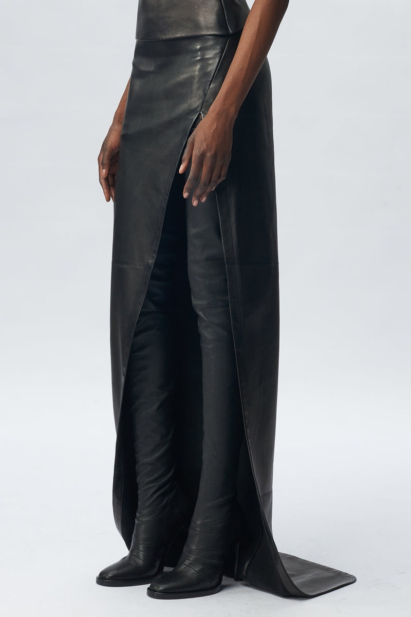 Janita X-Long Asymmetric Skirt With Deep Slit - 2