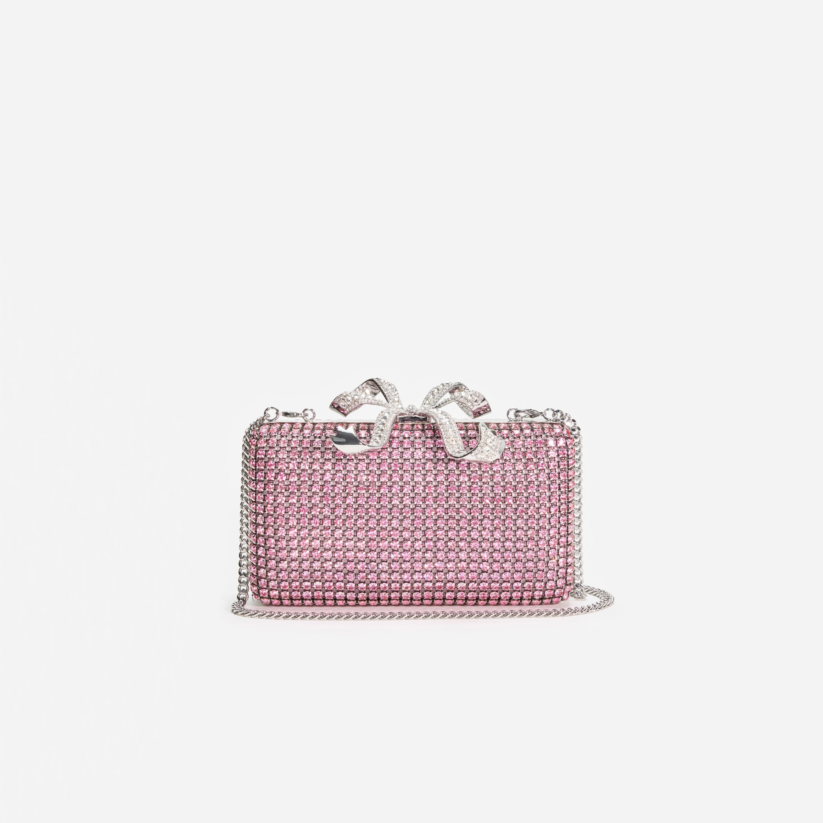 Pink Crystal Box Clutch - 4