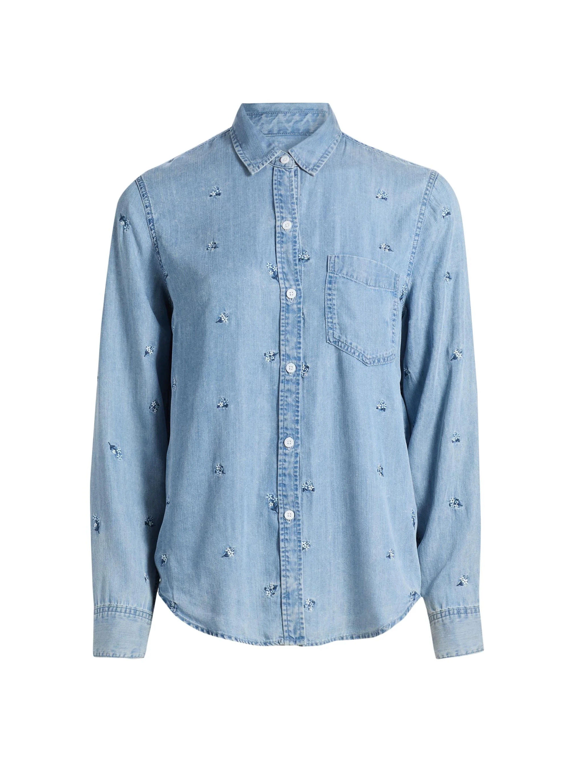Women's Ingrid Floral-Embroidered Shirt - Blue Blossoms - 1