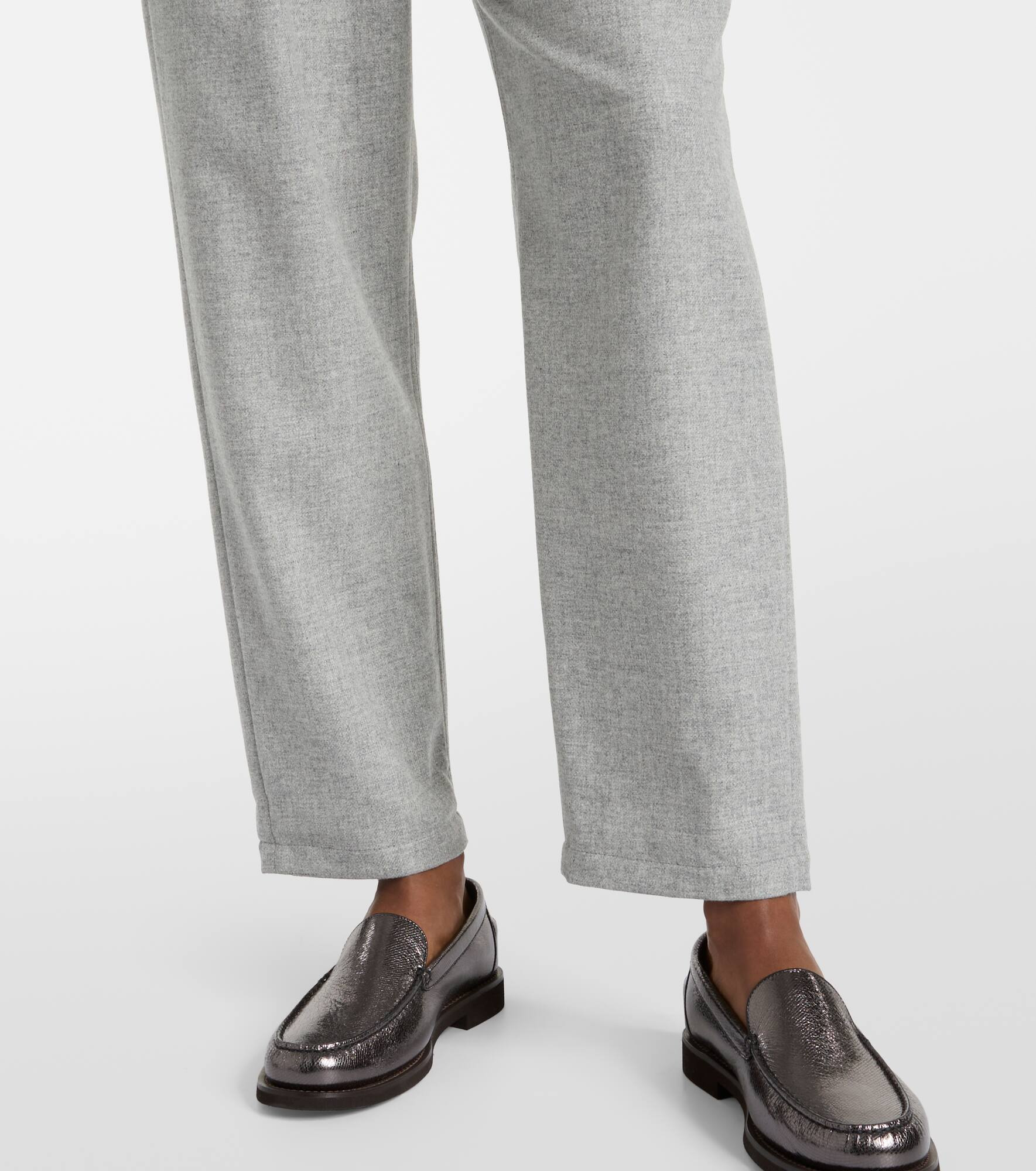 Cropped wool and cashmere straight pants - 5