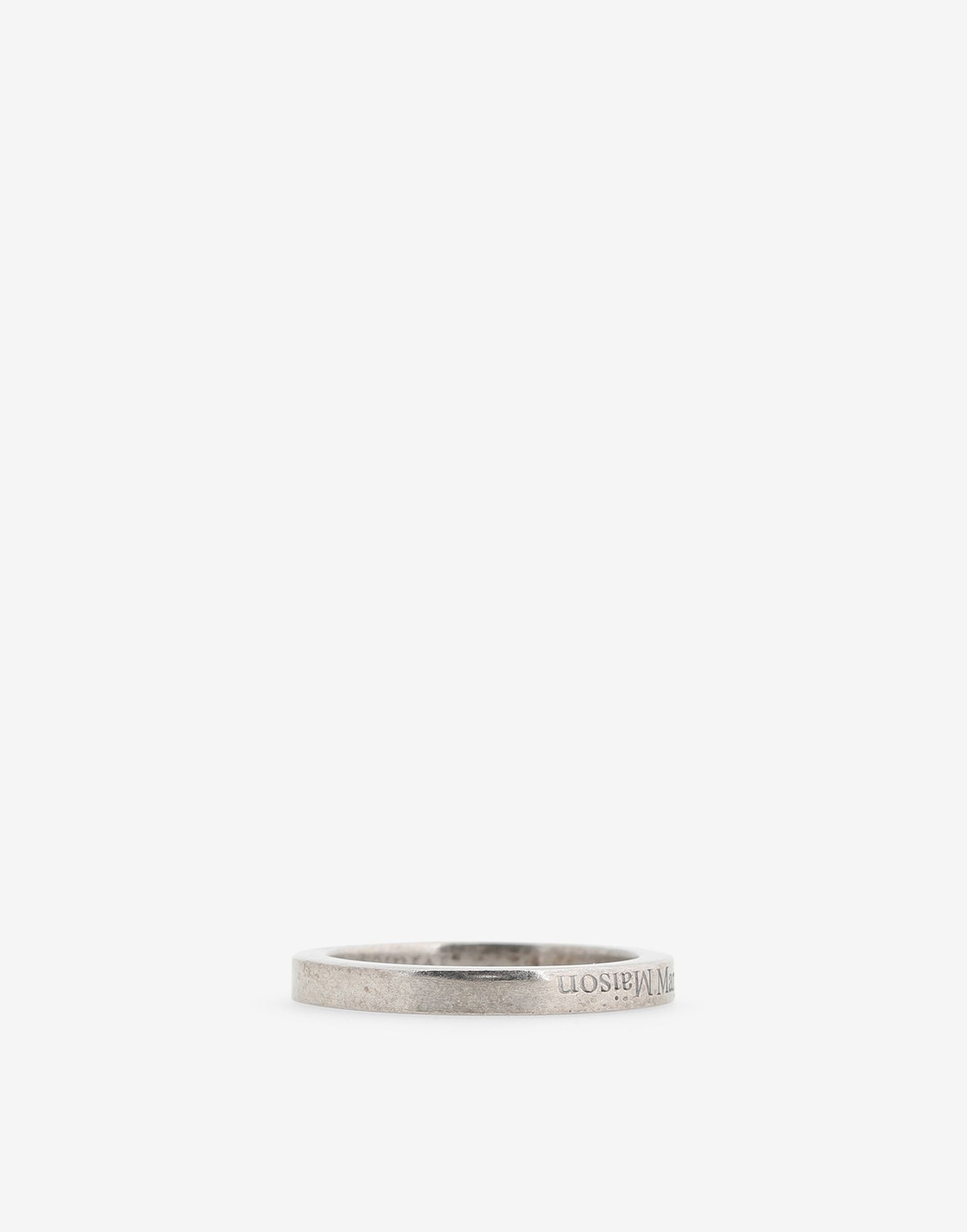 Logo silver slim ring - 2