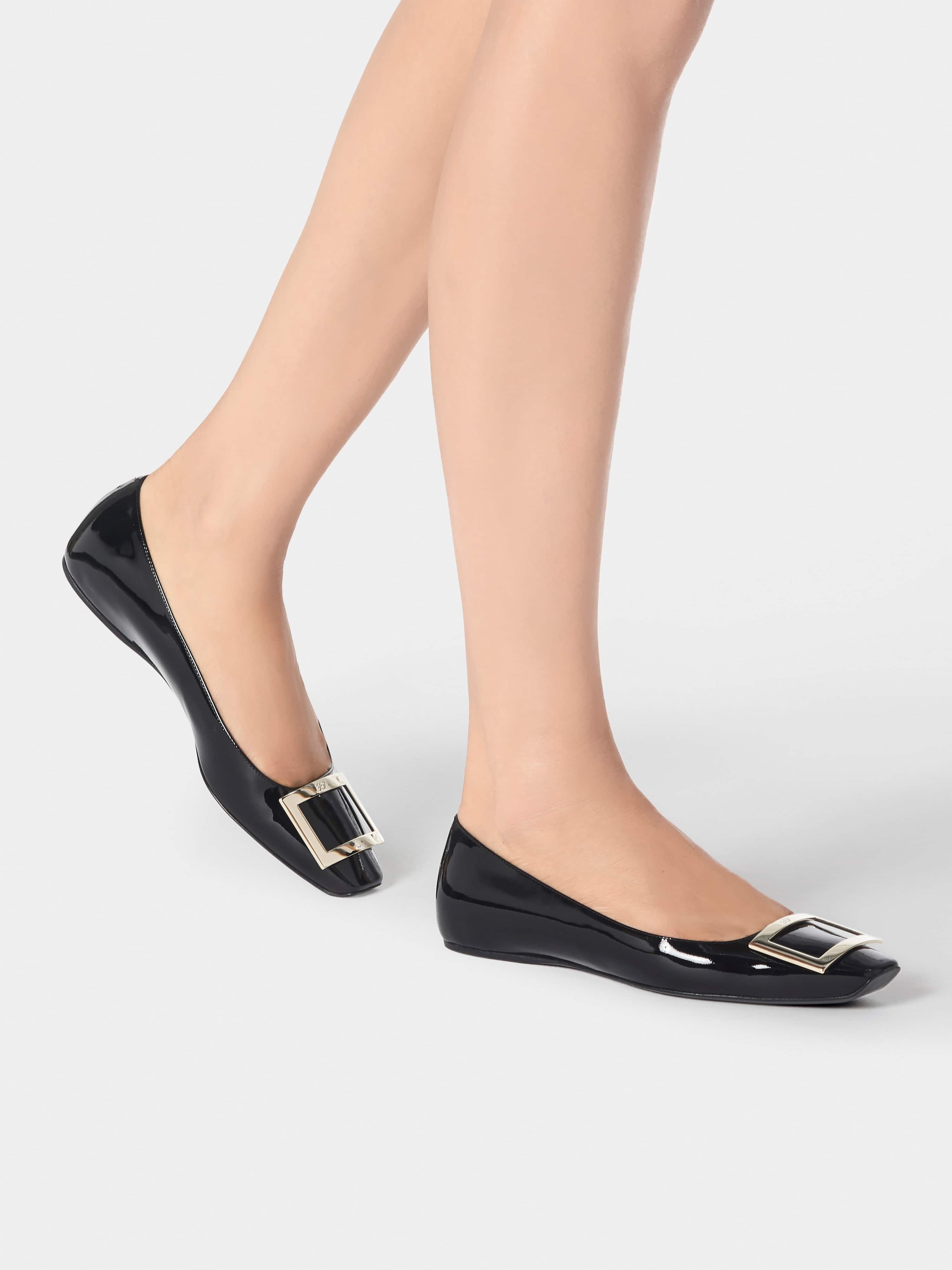 Trompette Metal Buckle Ballerinas in Patent Leather - 8