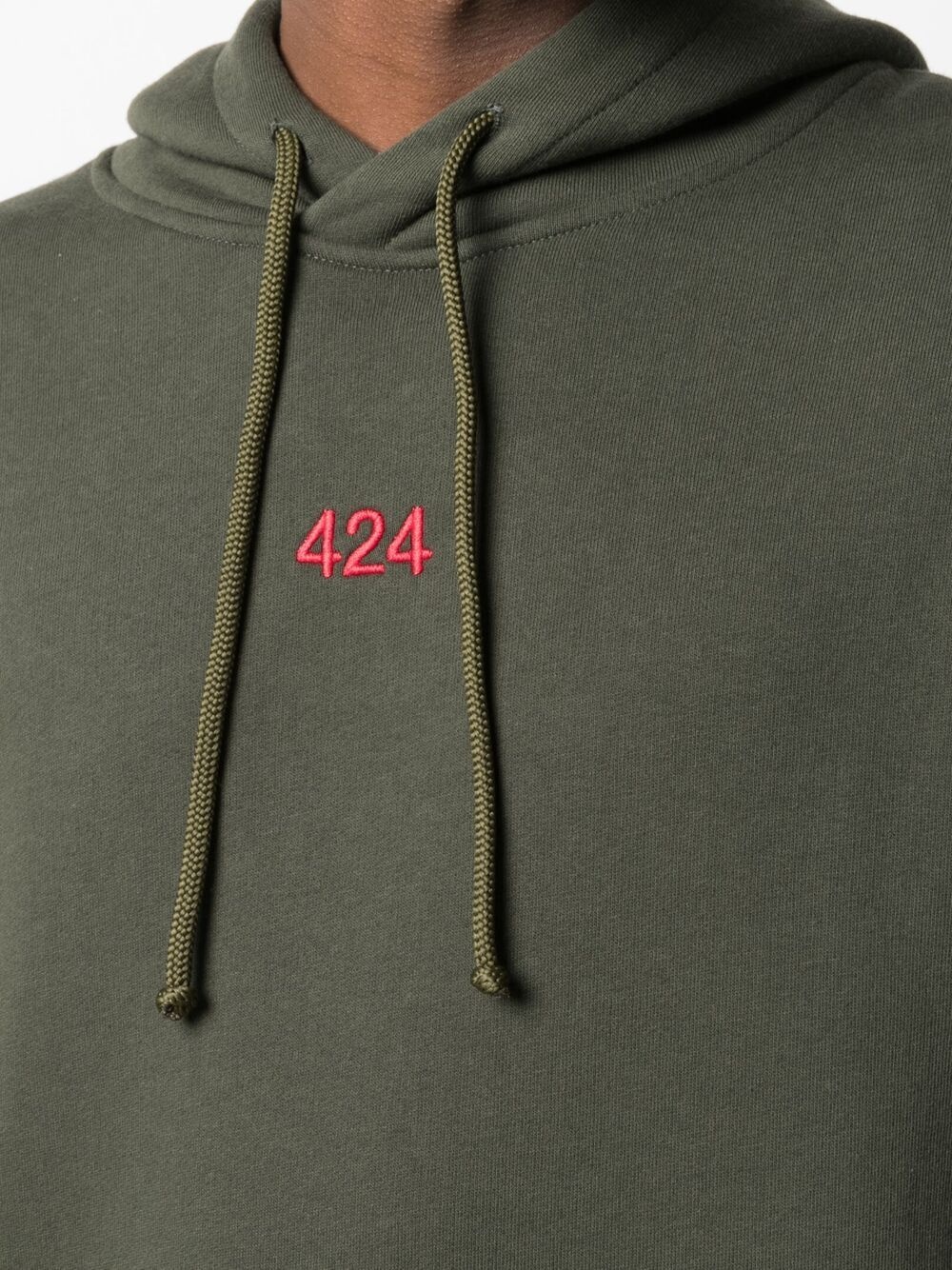 logo-embroidered cotton hoodie - 5