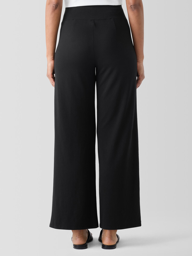 Pima Cotton Stretch Jersey Wide-Leg Pant 4