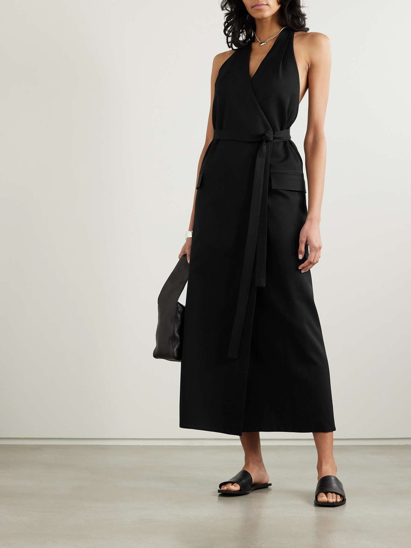 ESSE Studios + NET SUSTAIN Oude Vest belted crepe halterneck maxi dress outlook