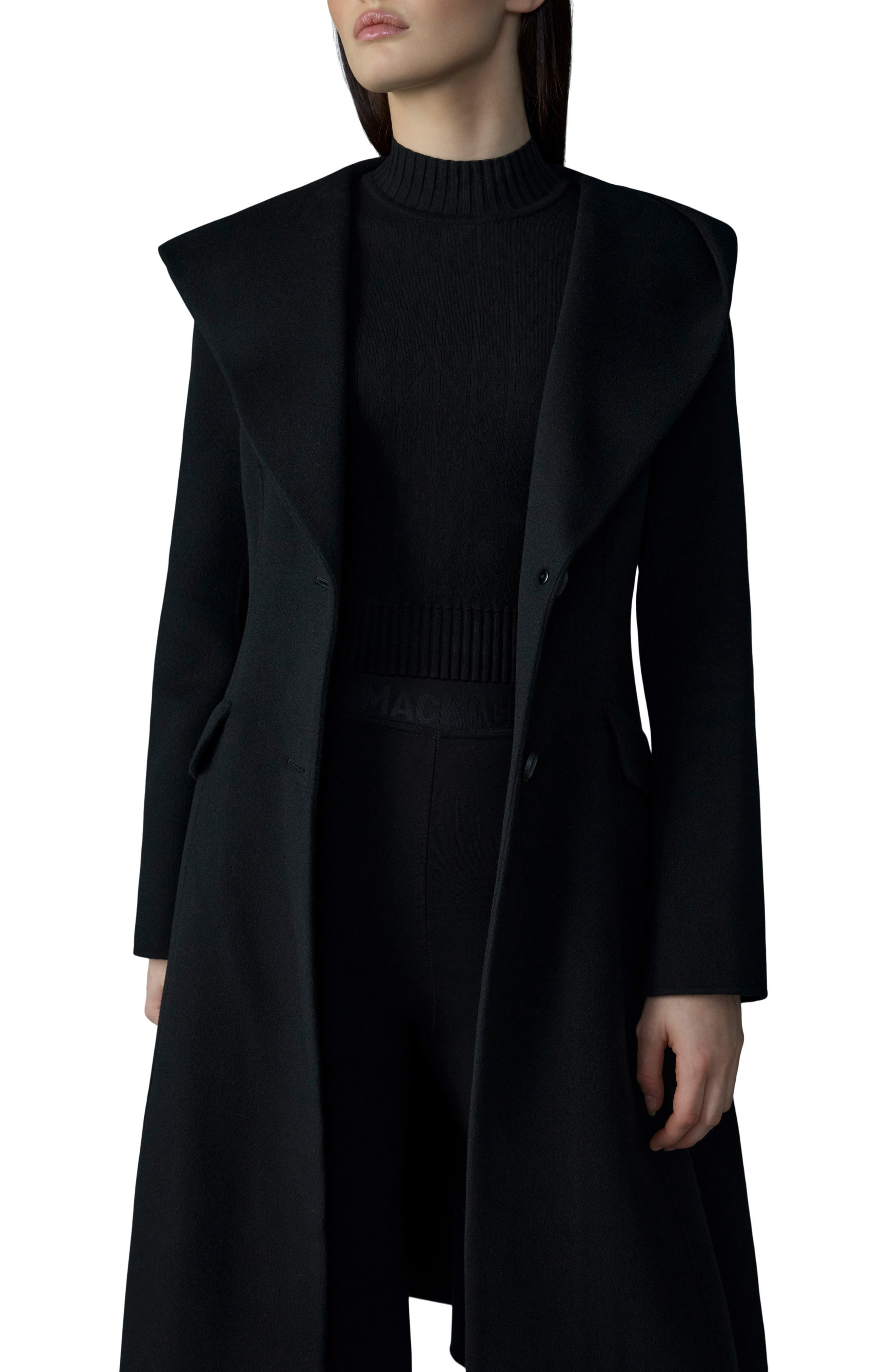 Mackage Hooded Coat with Removable Bib in Black at Nordstrom - 4