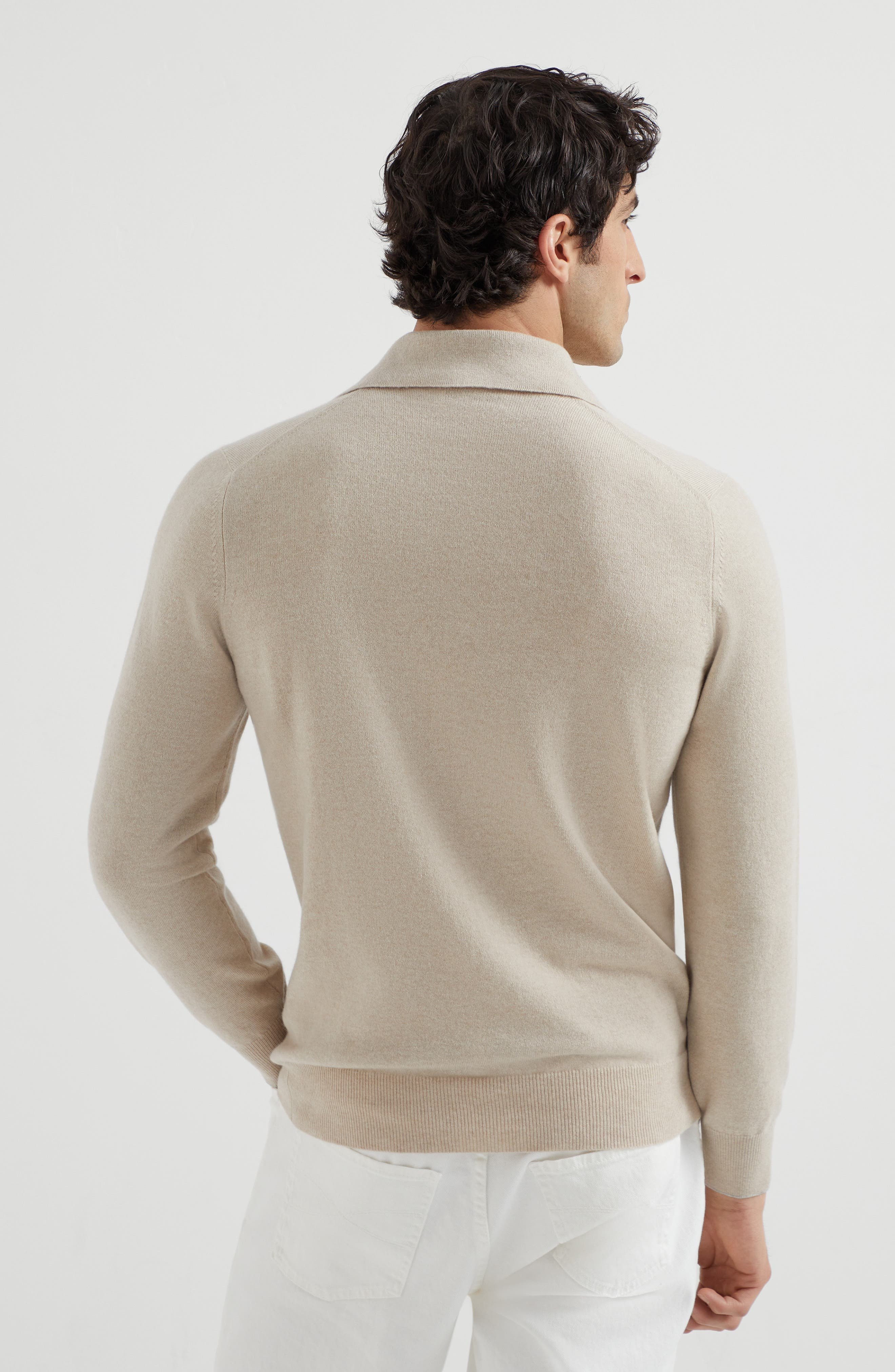 Brunello Cucinelli Polo-style sweater in Sand at Nordstrom - 3