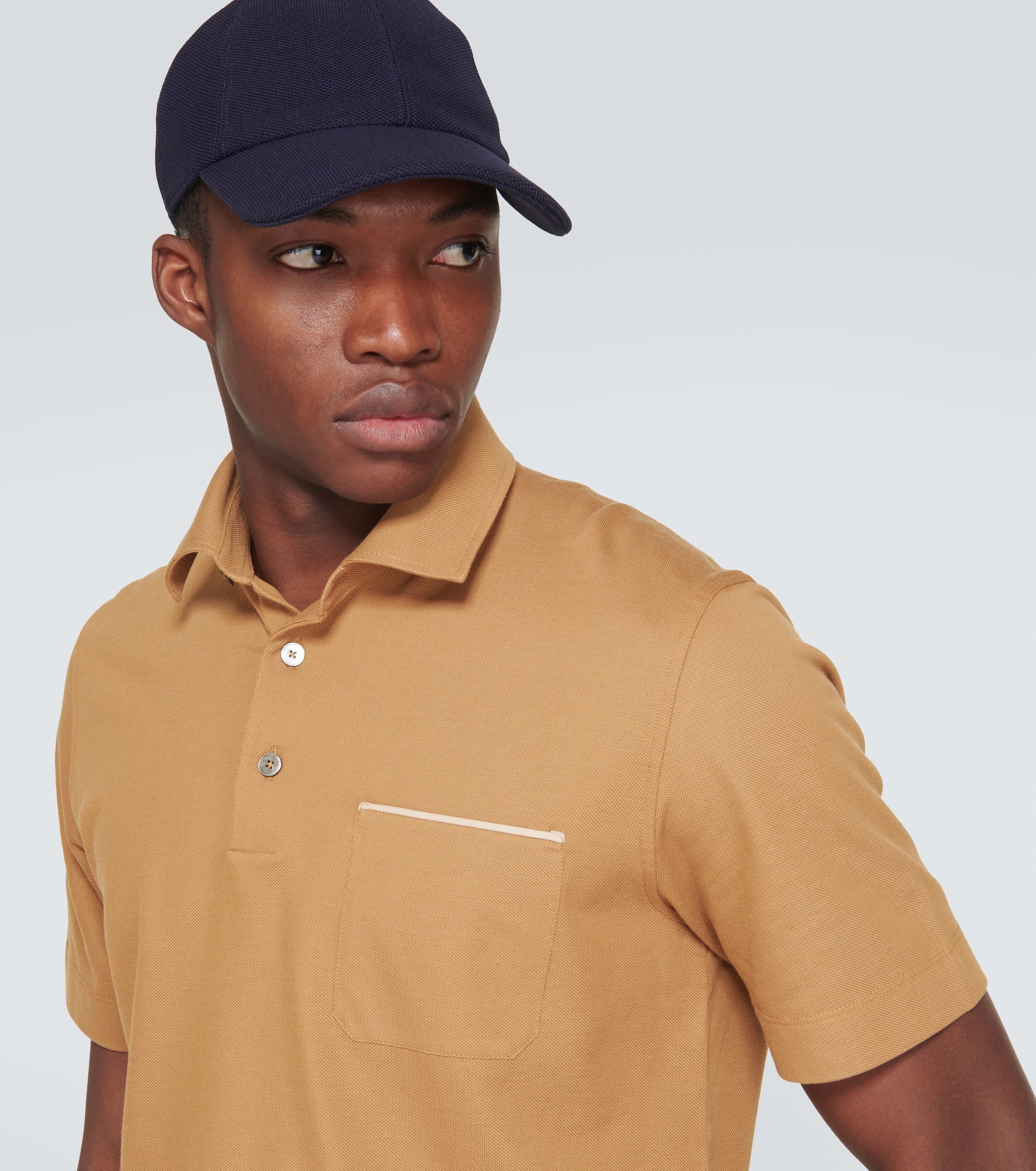 Cotton piqué polo shirt - 5