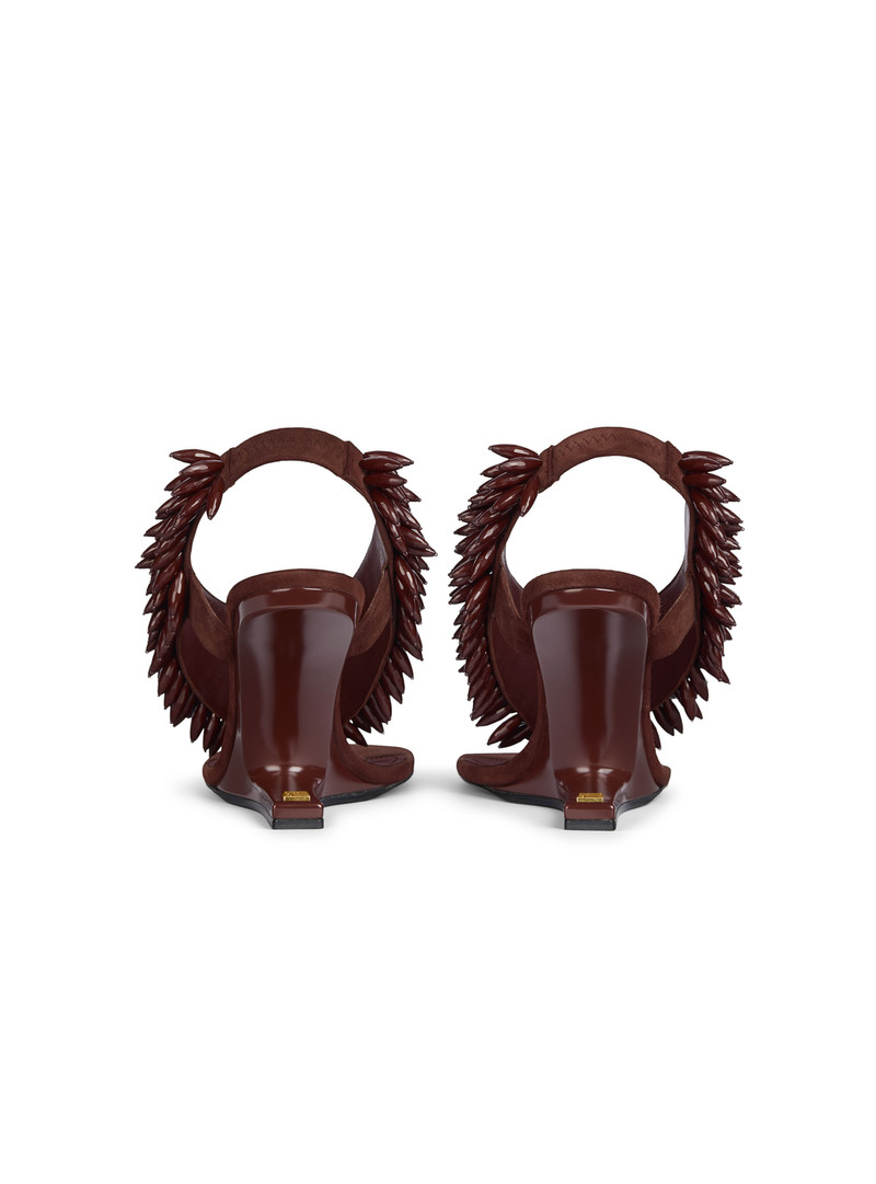 No Wedge beaded suede sandals 4