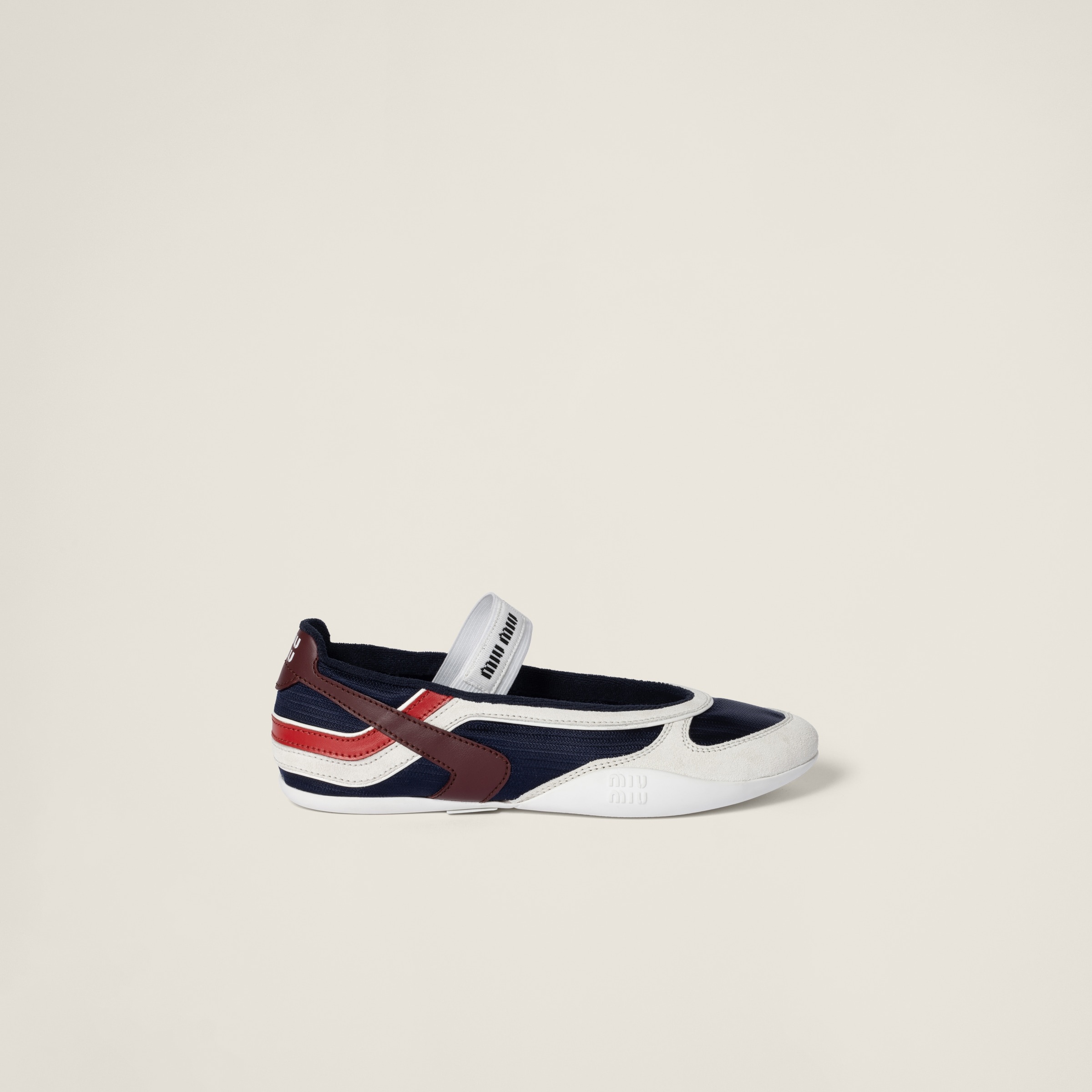 Gymnasium technical fabric and suede ballerinas - 5