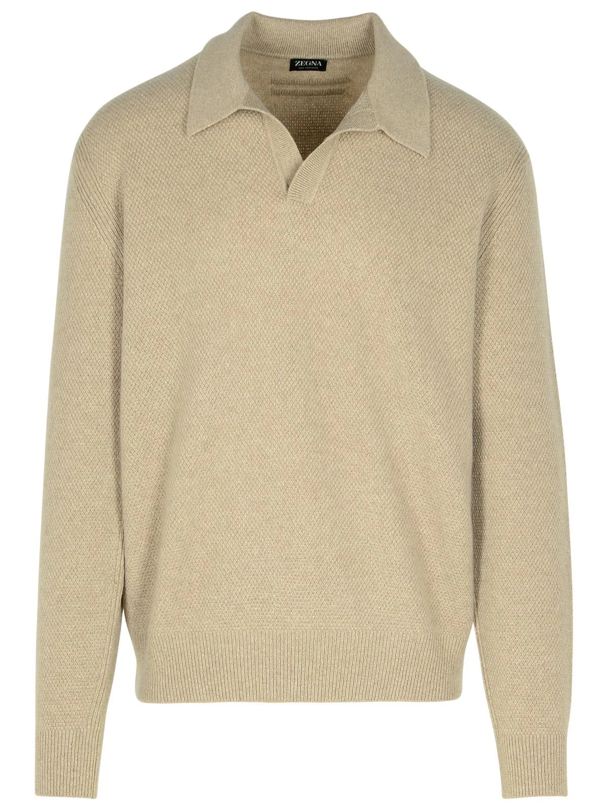 Zegna Beige Cashmere Sweater Men - 1