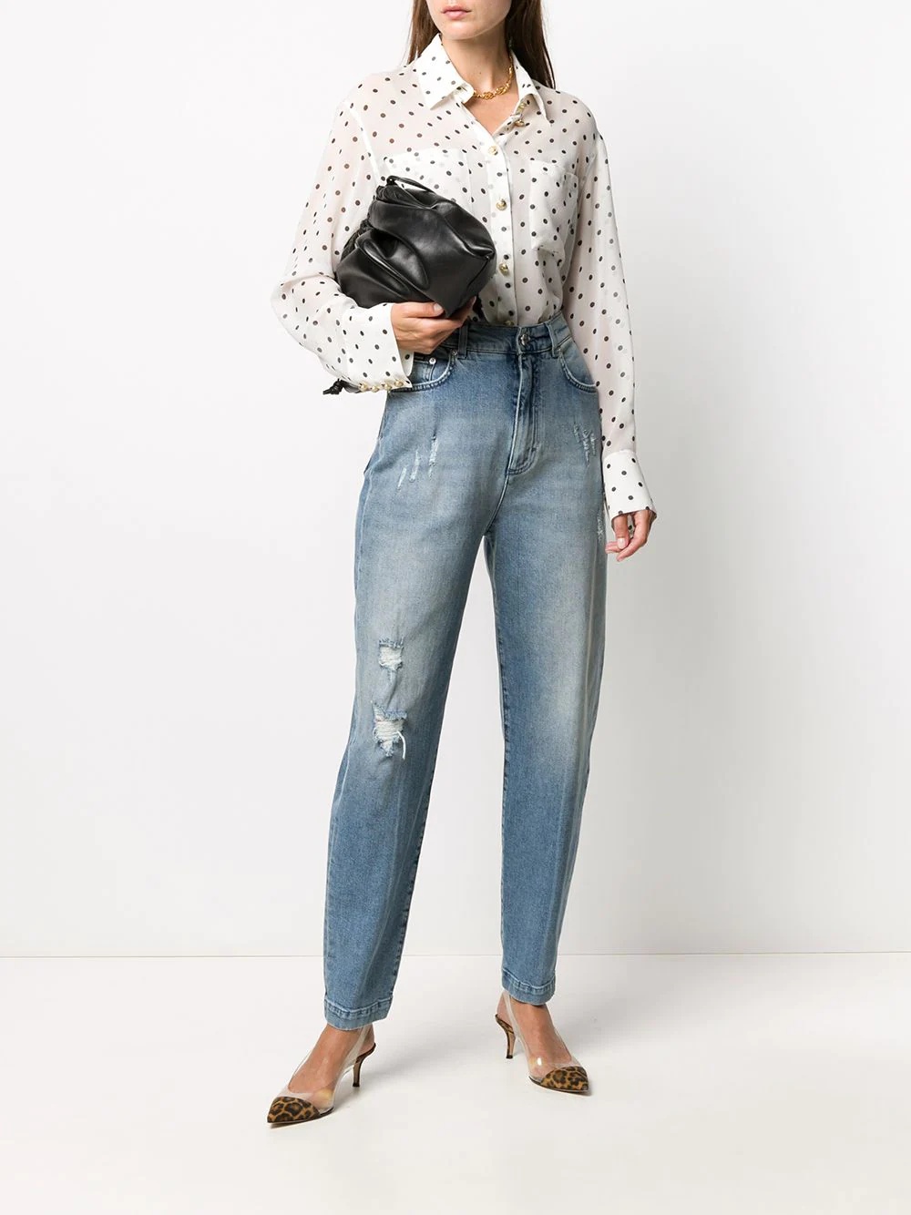 ripped detail boyfriend jeans - 2