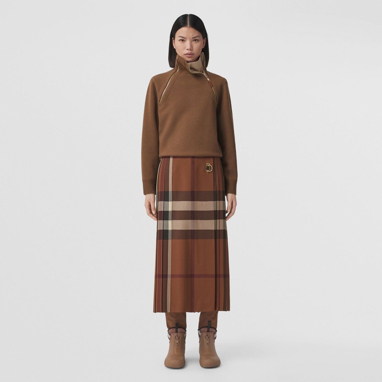 Custom Fit D-ring Detail Check Wool Kilt - 2