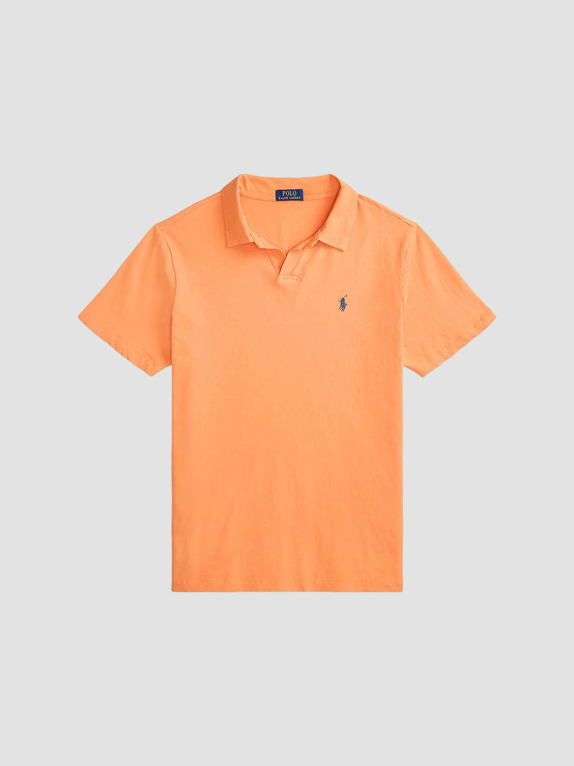 Men's Logo Cotton-Linen Jersey Polo Shirt - Resort Orange - 1