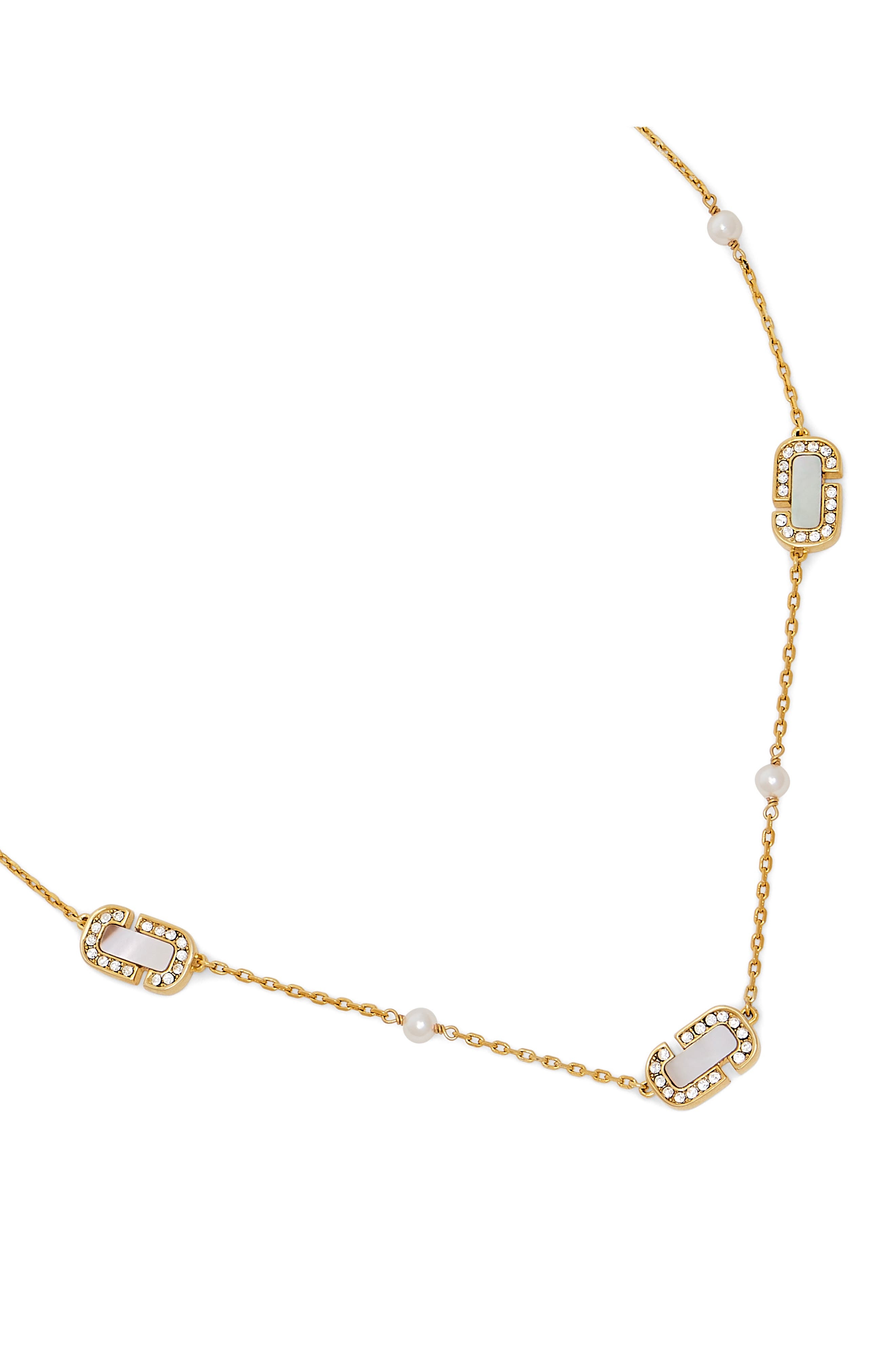 Marc Jacobs J Marc Luxe Mother-of-Pearl Station Chain Necklace in Gold/crystal at Nordstrom - 2