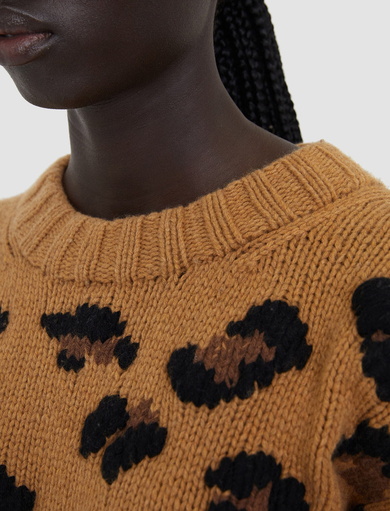 Leopard Knit Round Neck Jumper 5