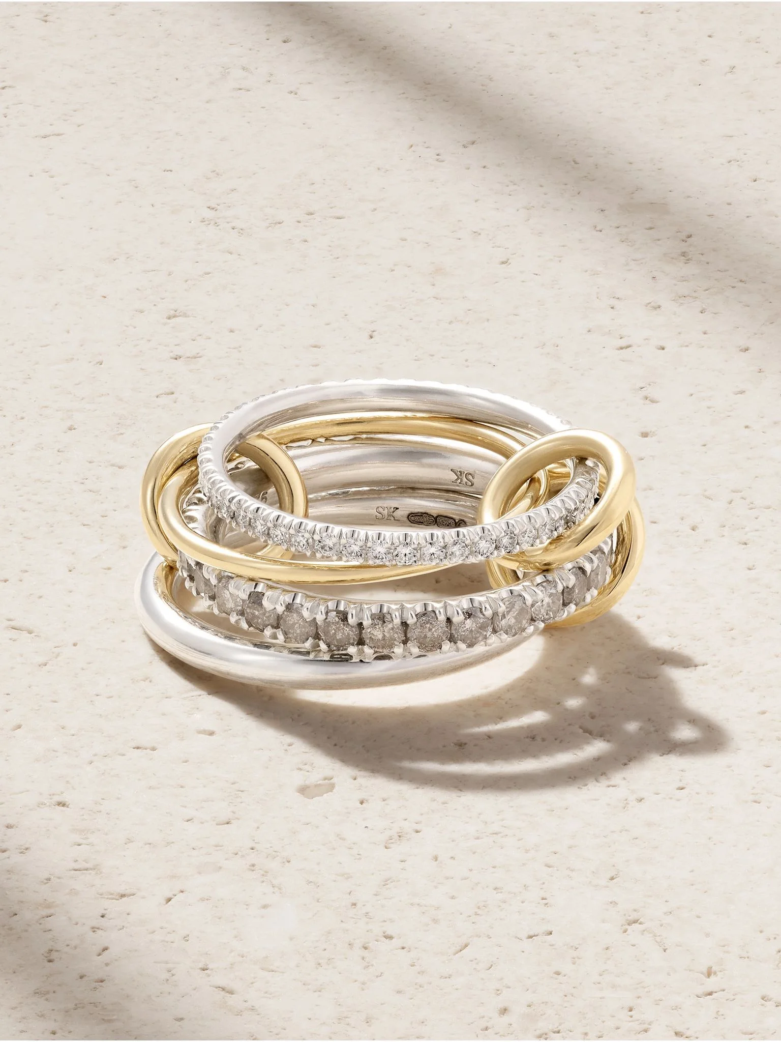 Arla sterling silver and 18-karat gold diamond ring Gold - 1