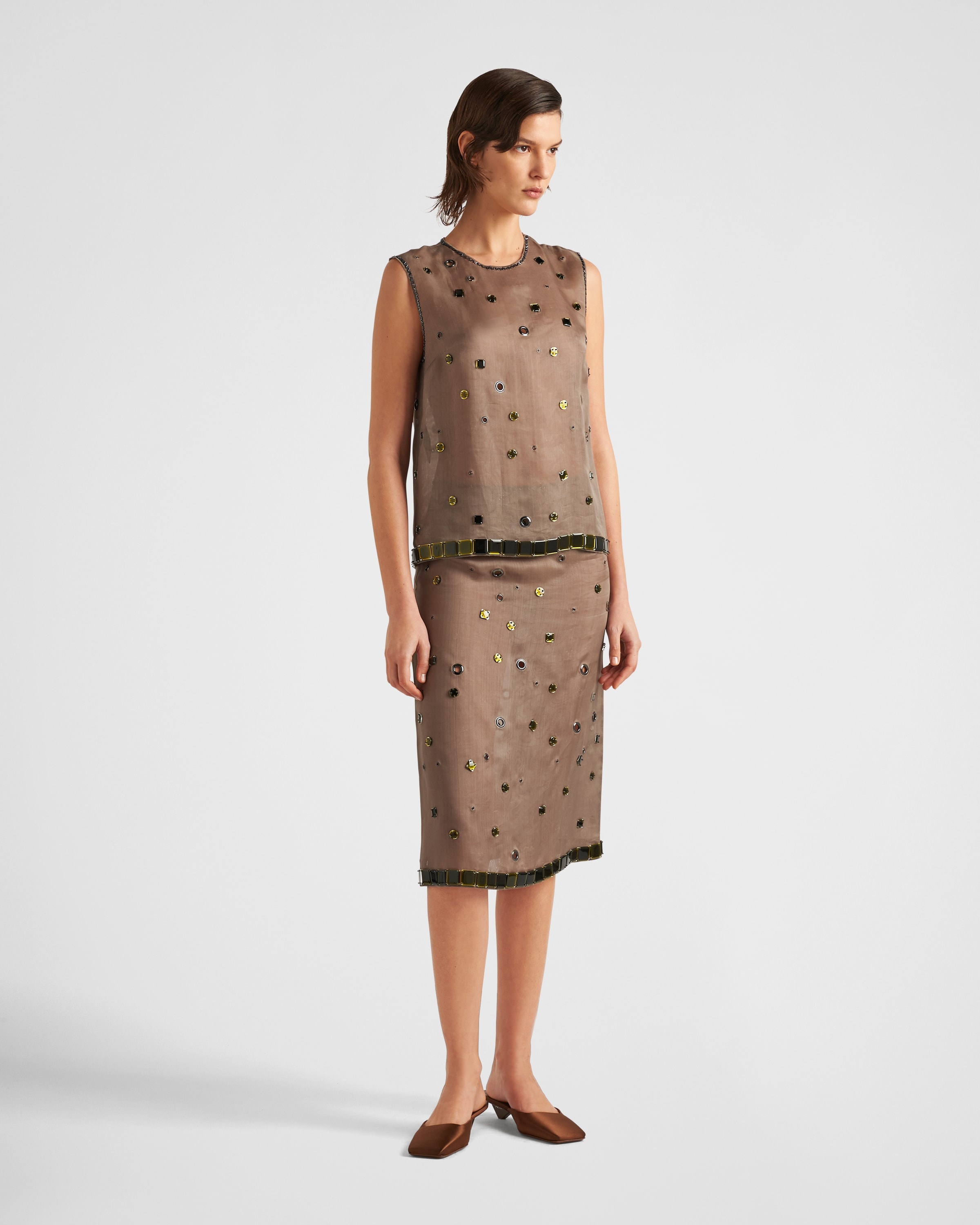 Organza top with grommet embellishment - 2