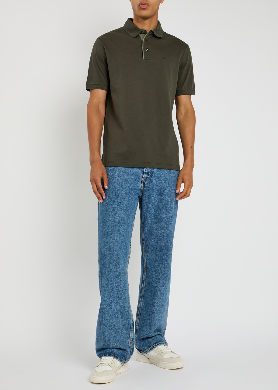 Emporio Armani Logo-embroidered Piqué Cotton Polo Shirt - 4