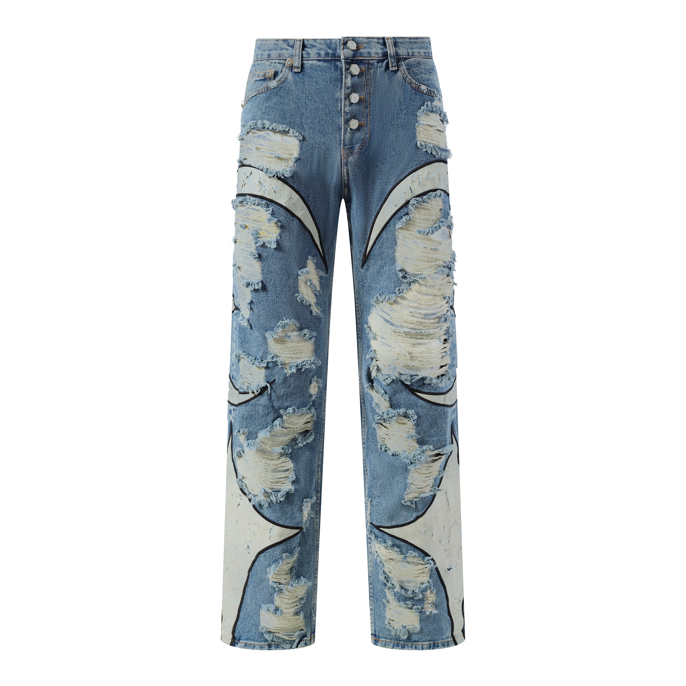 TC Leather Washing Denim Pants War Ver in Blue - 3