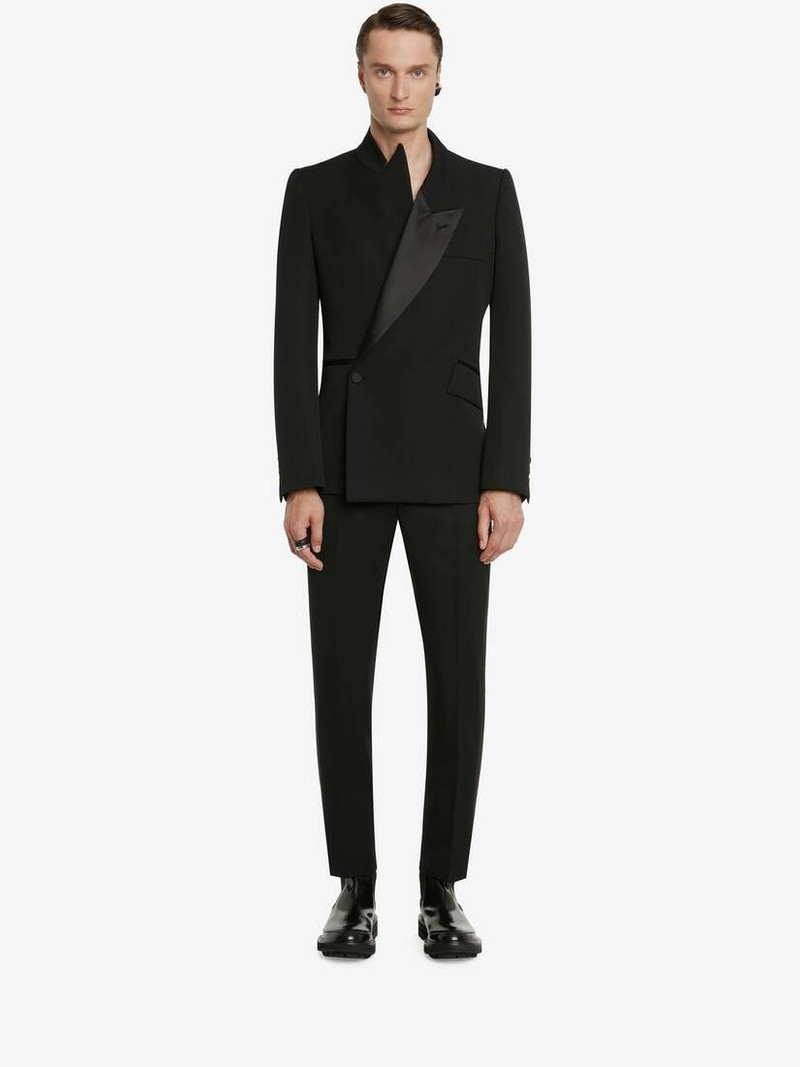Alexander McQueen Men's Evening Tuxedo Trousers in Black outlook