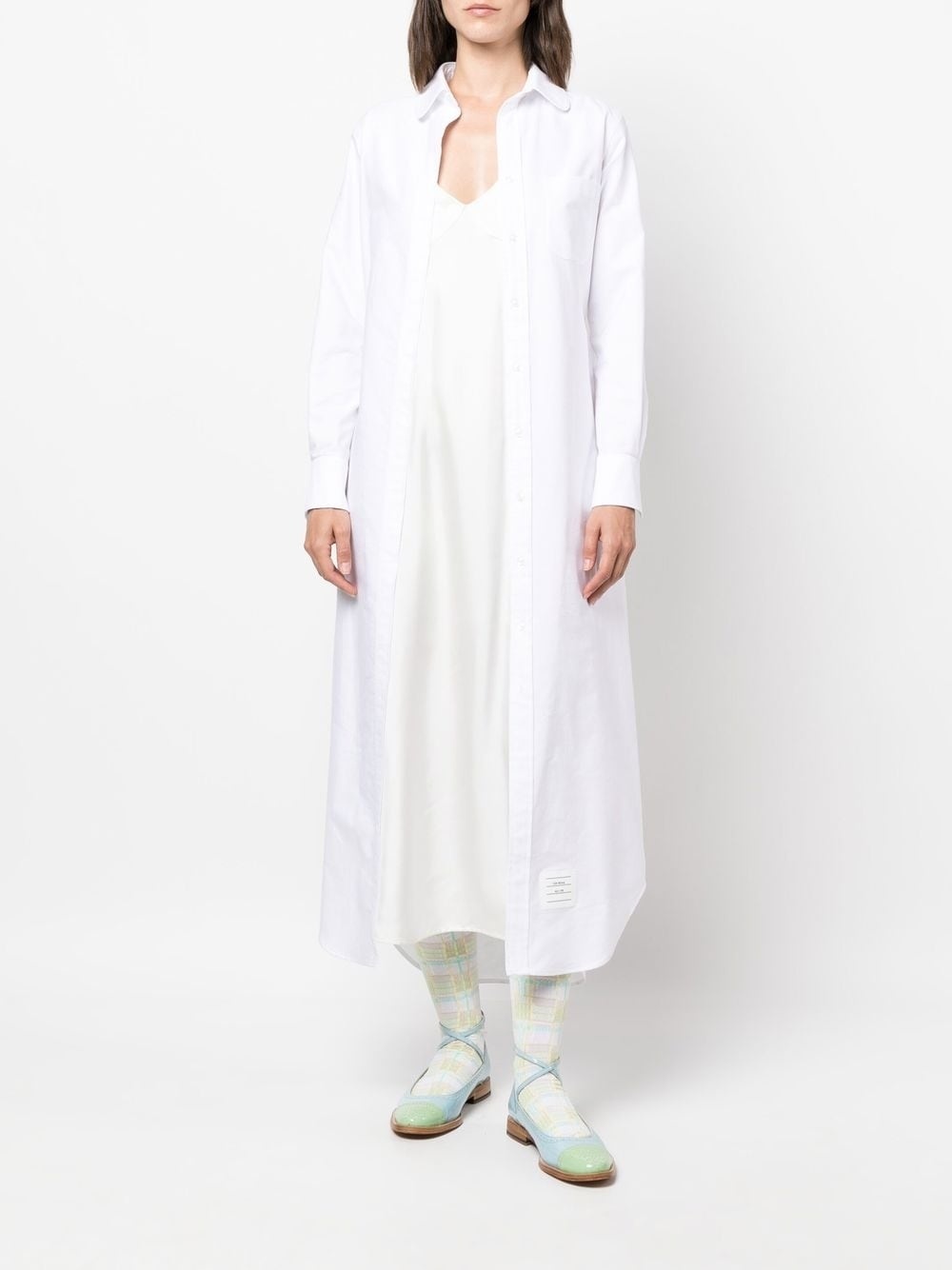 tab-detail shirt dress - 2