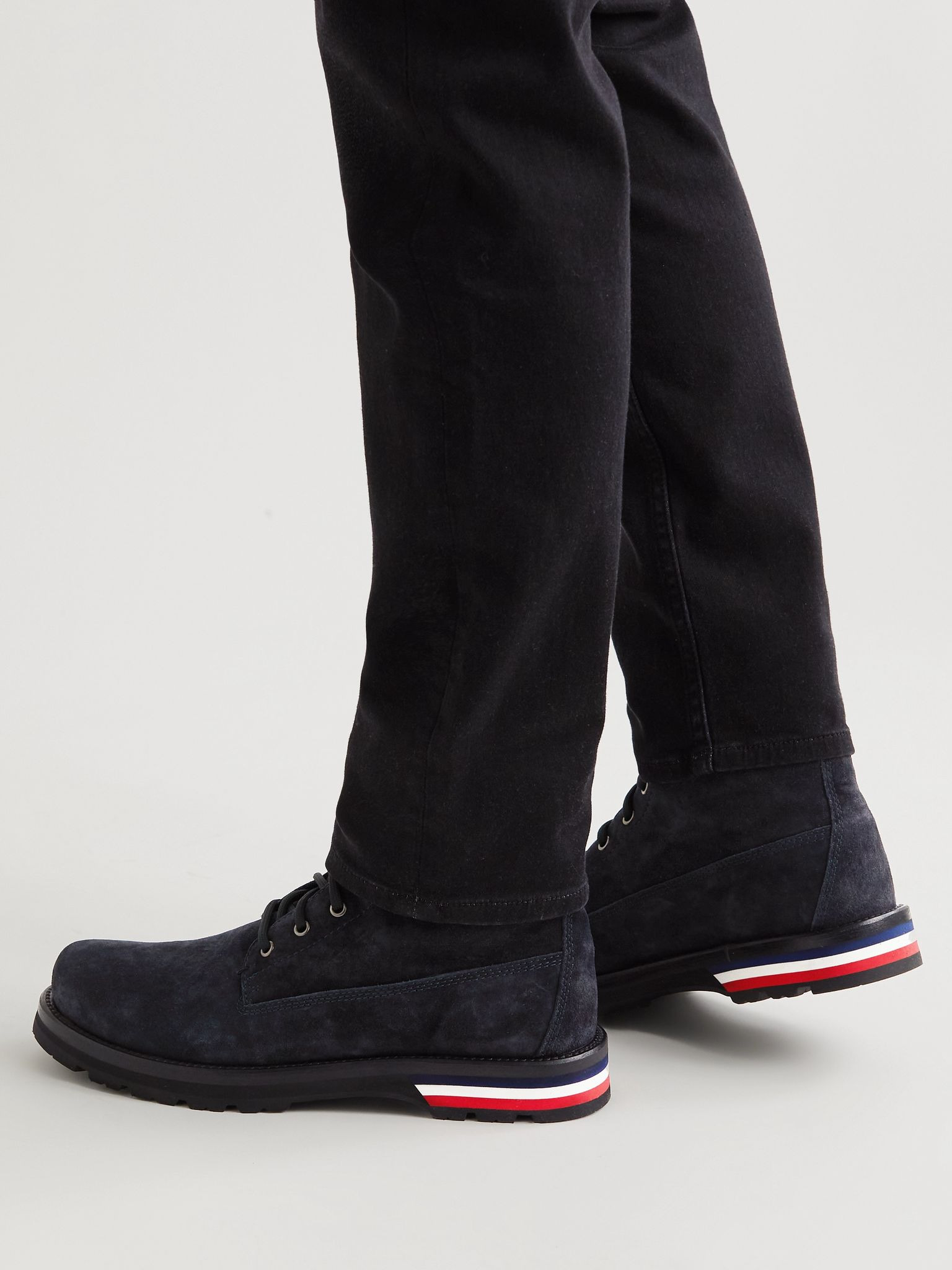 Vancouver Canvas-Trimmed Suede Boots Midnight blue - 3