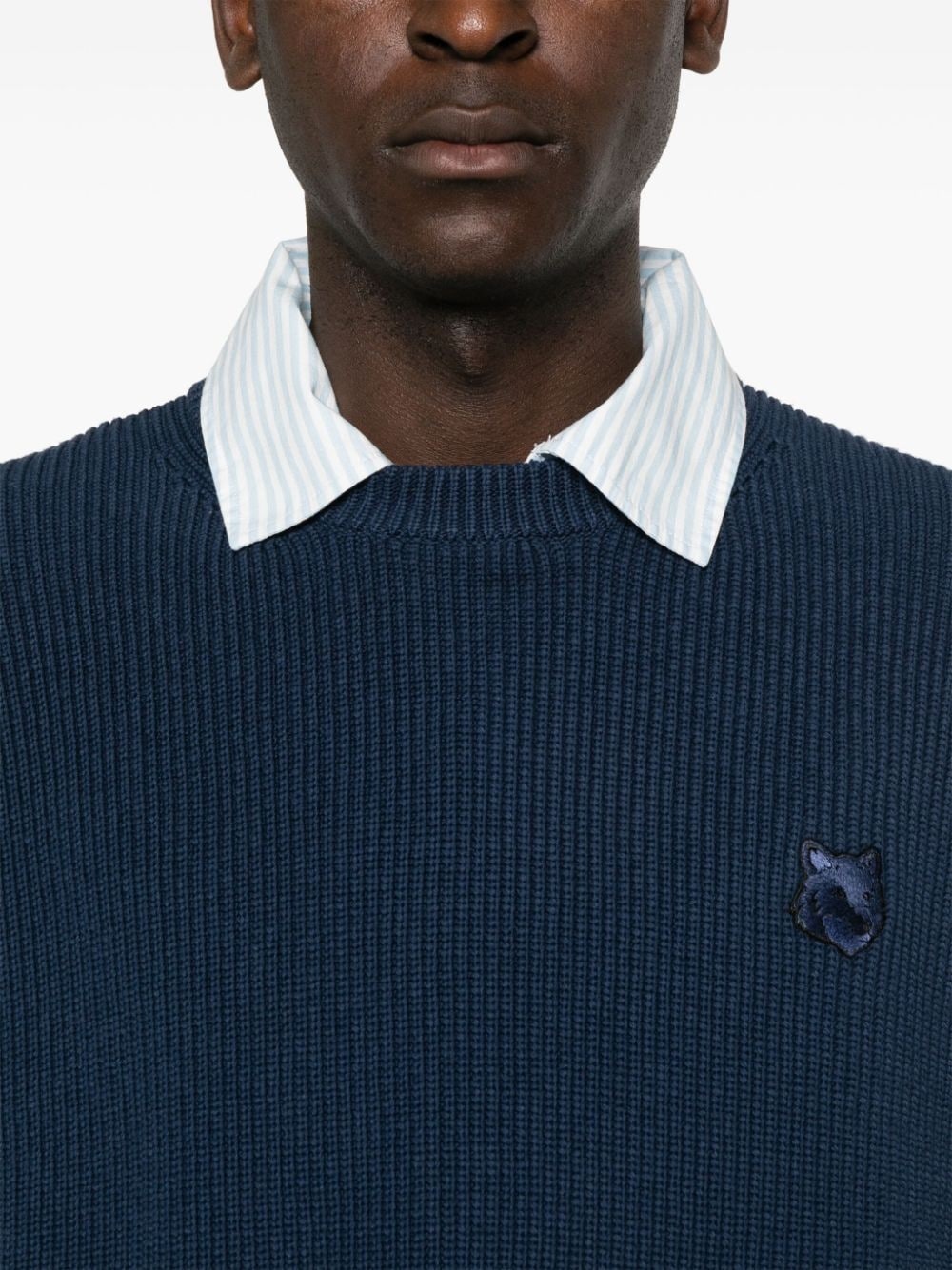 embroidered logo cotton blend jumper - 5