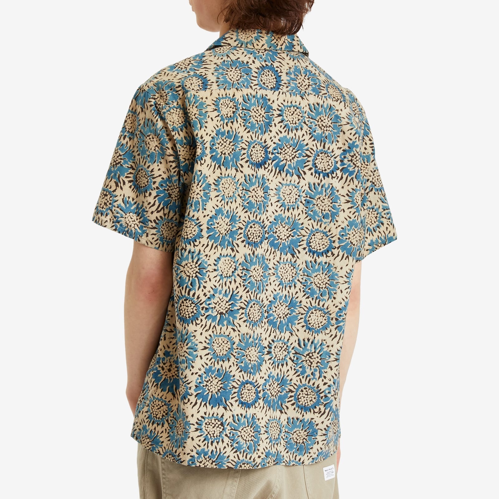 Beams Plus Open Collar Block Print Sunflower Shirt - 3