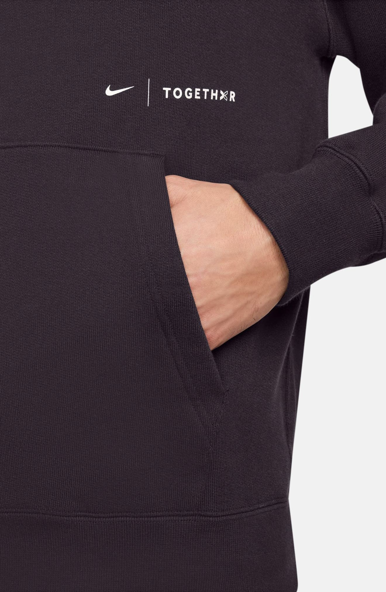 Nike EWWS Cotton French Terry Hoodie in Off Noir/White at Nordstrom - 3